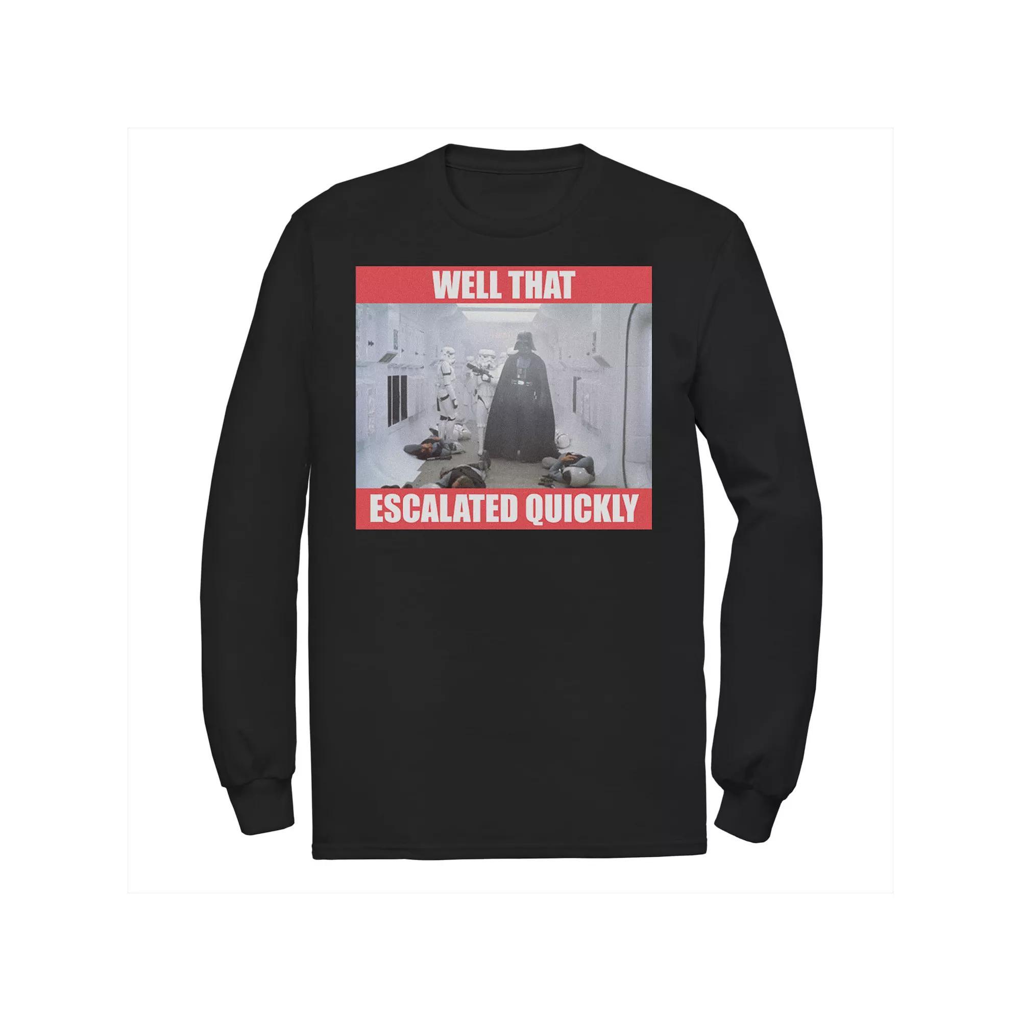 Men's Star Wars Darth Vader "Well That Escalated Quickly" Graphic Tee, Size: Medium, Black Product Image