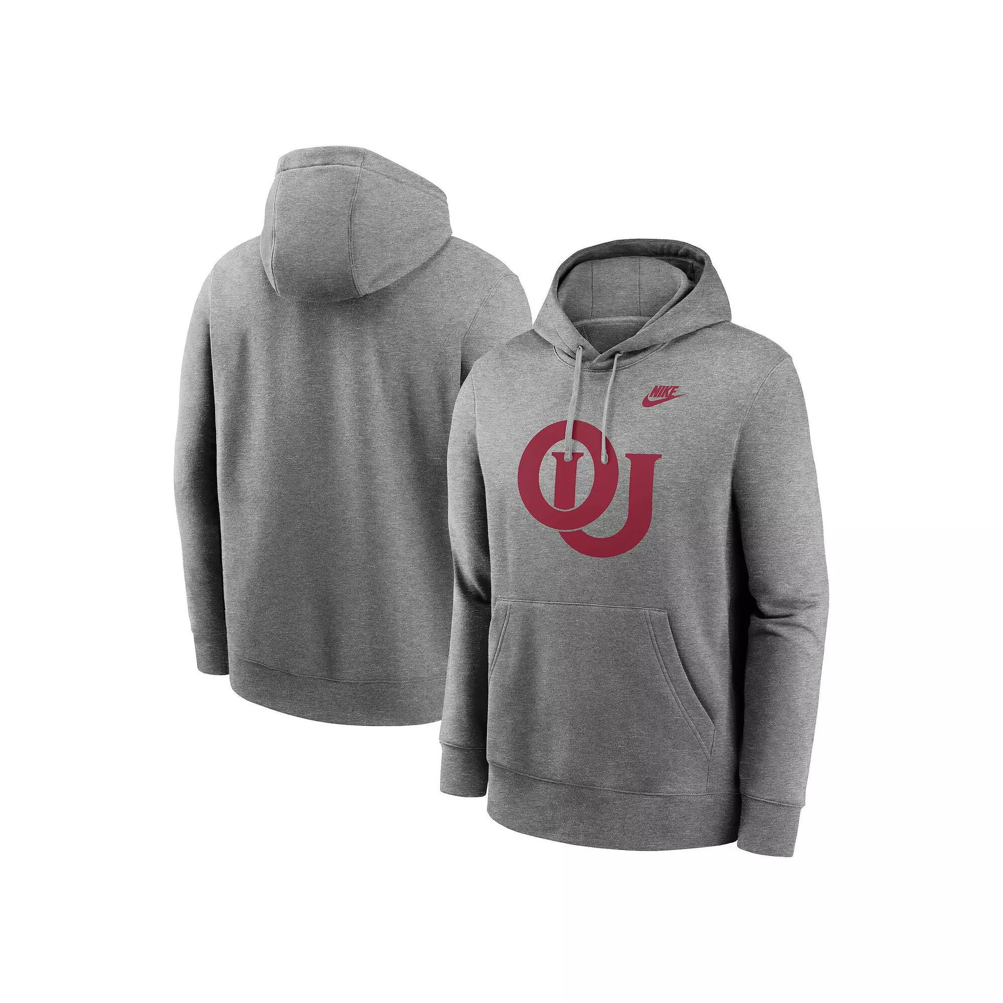 Oklahoma Sooners Legacy Club Primary Logo Nike Men's College Pullover Hoodie Product Image