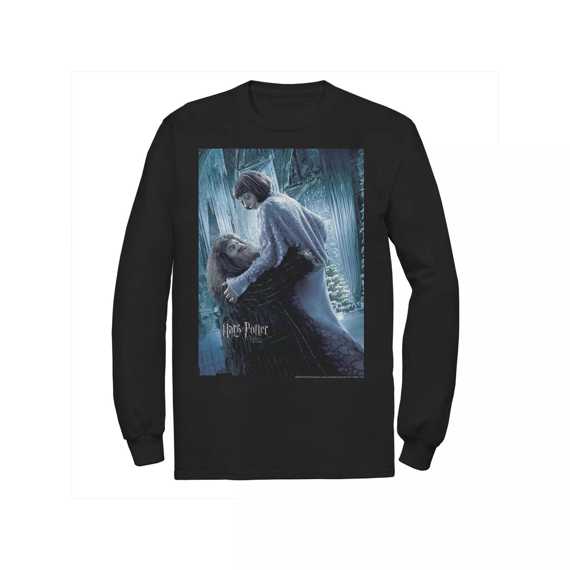 Men's Harry Potter Hagrid And Madame Maxim Character Poster Long Sleeve Graphic Tee, Size: Small, Black Product Image