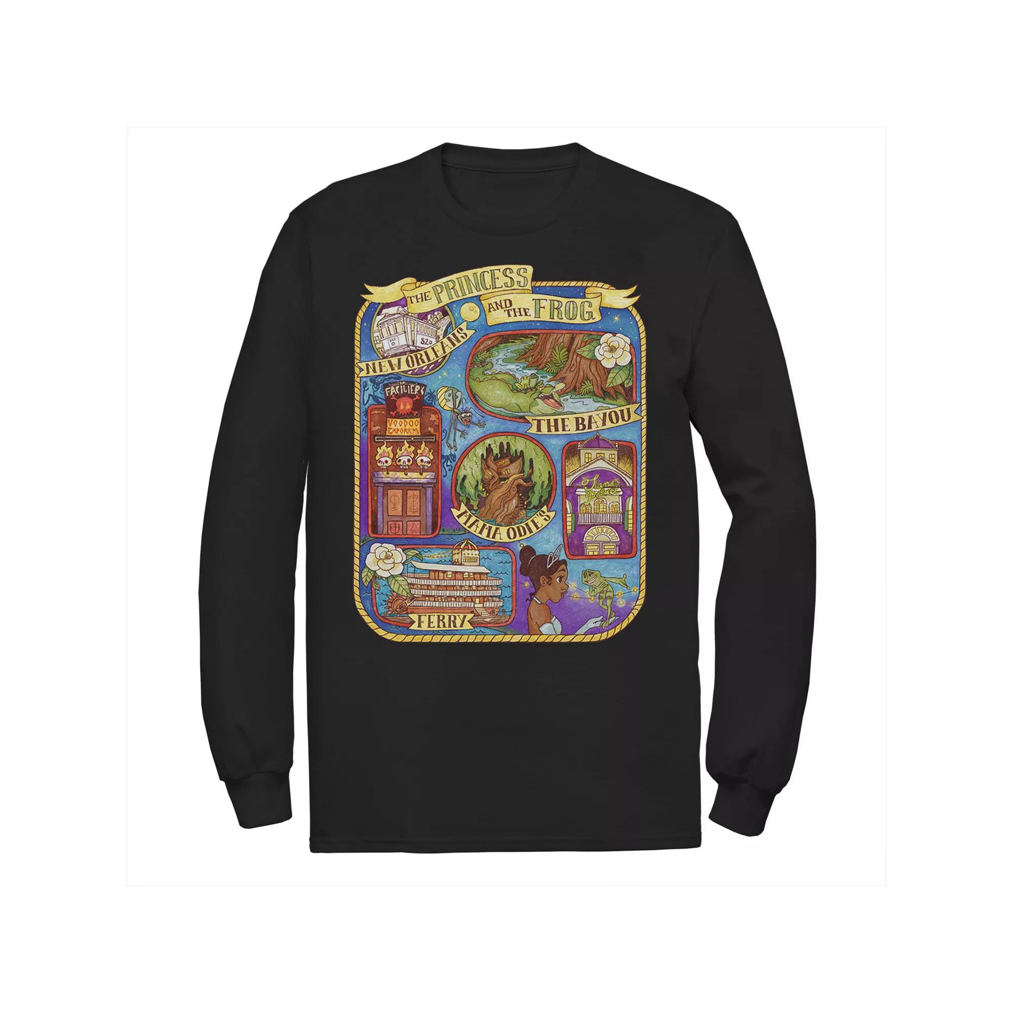 Men's Disney Princess And The Frog Group Shot Large Map Tee,  Product Image