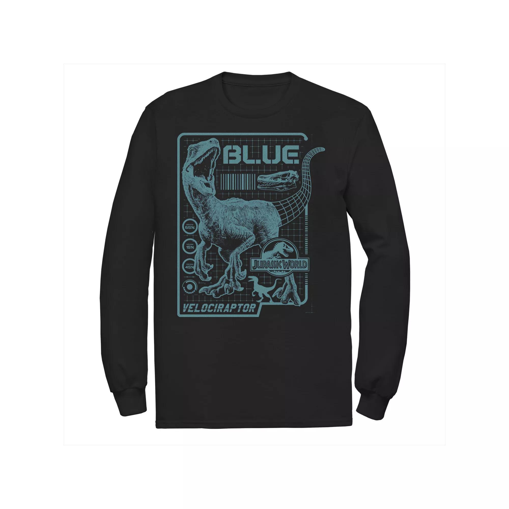 Men's Jurassic World Two Blue Raptor Schematic Tee,  Product Image
