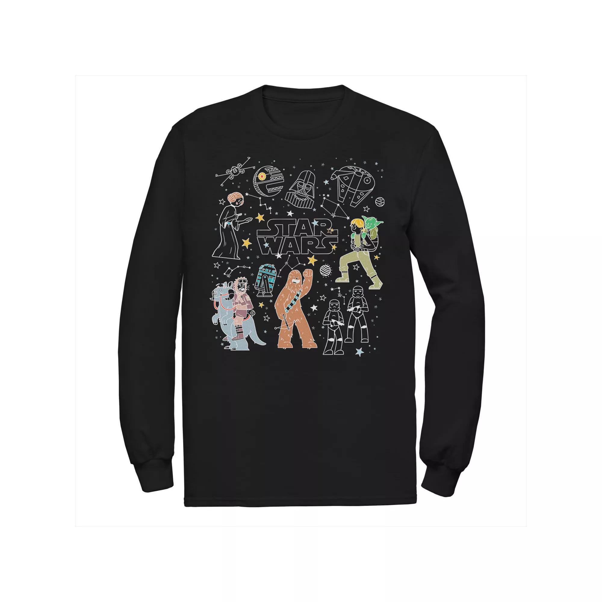 Men's Star Wars Group Shot Constellation Doodles Tee,  Product Image