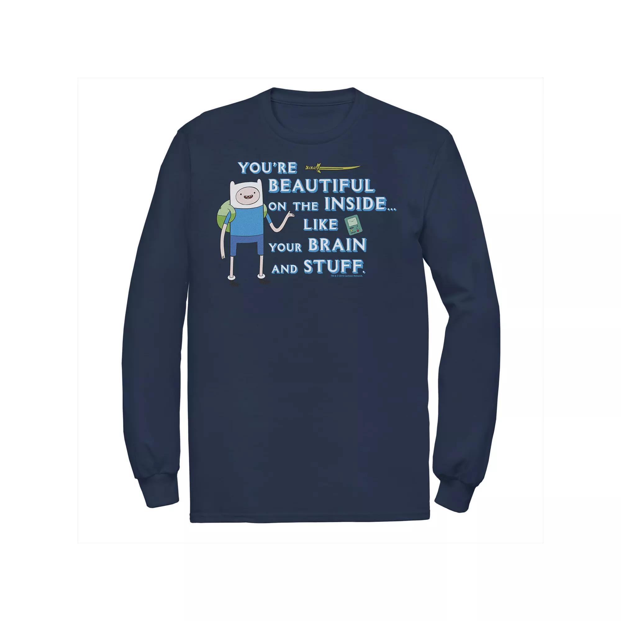 Men's Adventure Time Finn You're Beautiful On The Inside Portrait Long Sleeve Tee,  Product Image