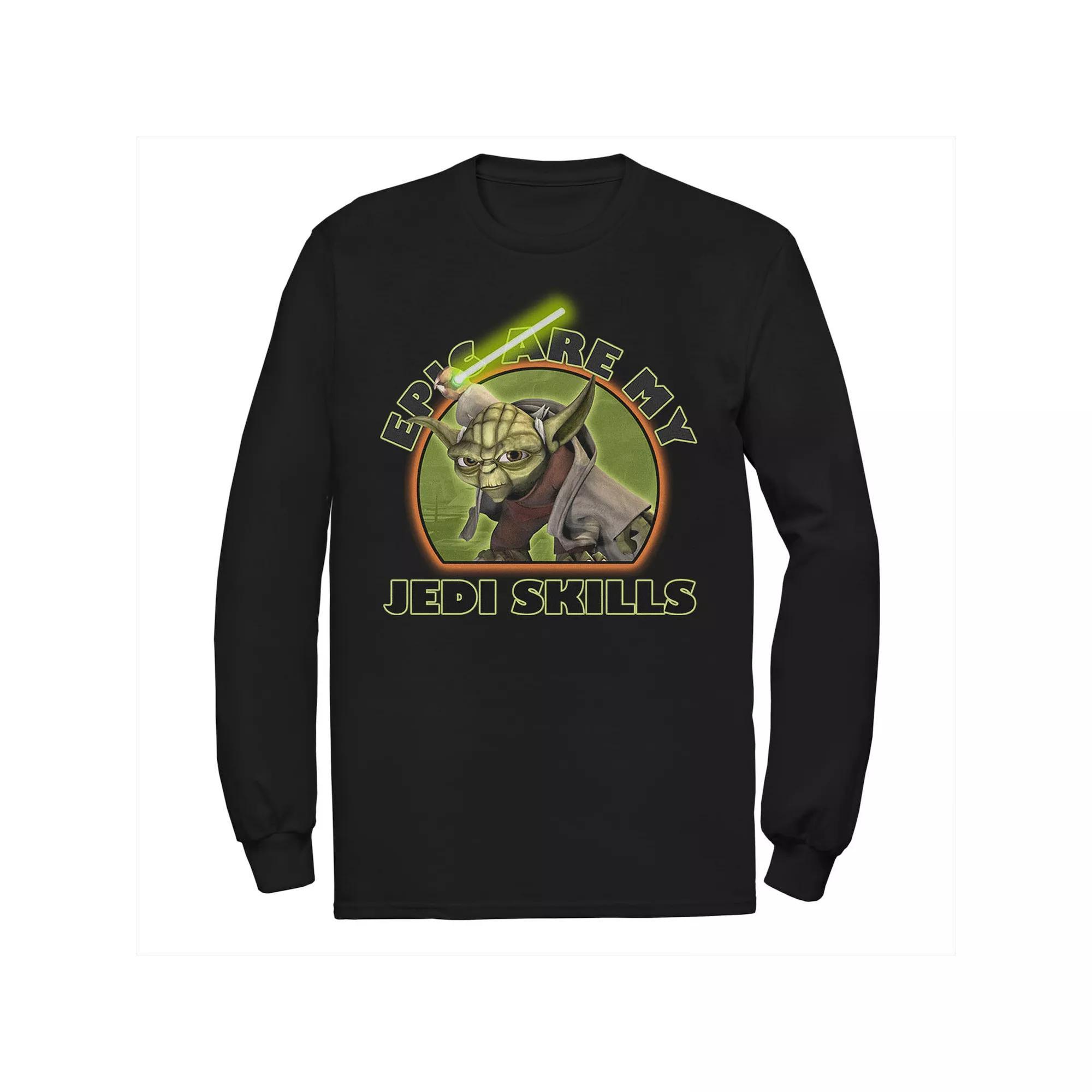 Men's Star Wars: The Clone Wars Yoda Epic Are My Jedi Skills Tee, Size: Large, Black Product Image