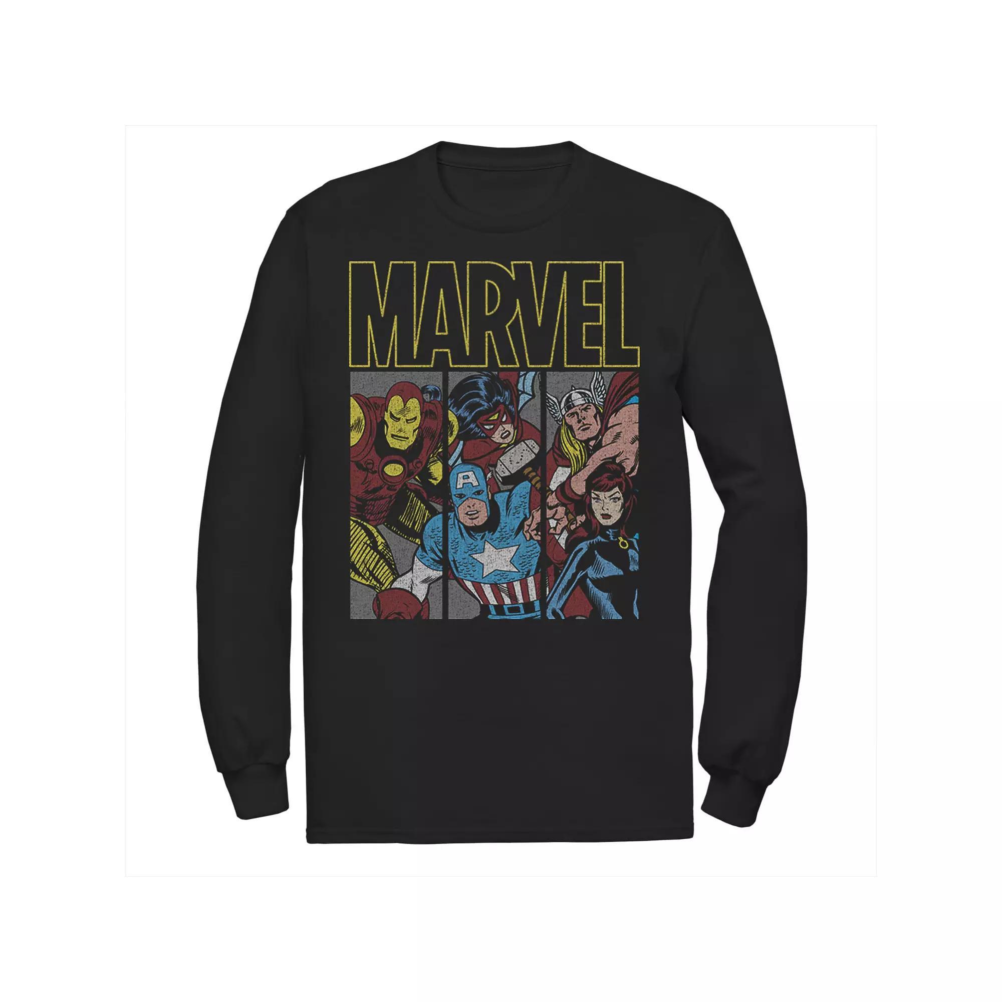 Men's Marvel Classic Avengers Panel Graphic Tee, Size: XL, Black Product Image