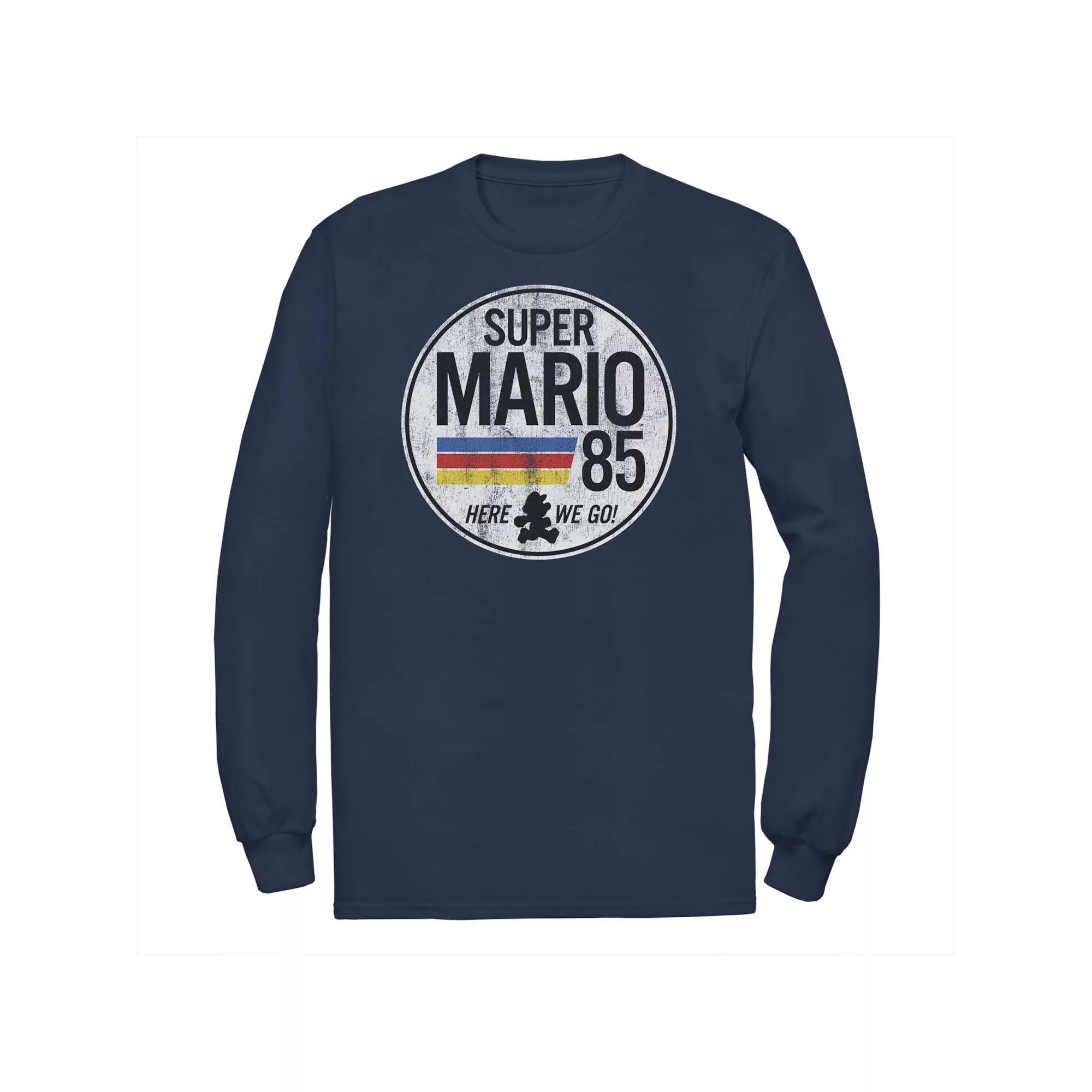 Big & Tall Super Mario Retro Distressed Logo Tee, Men's,  Product Image