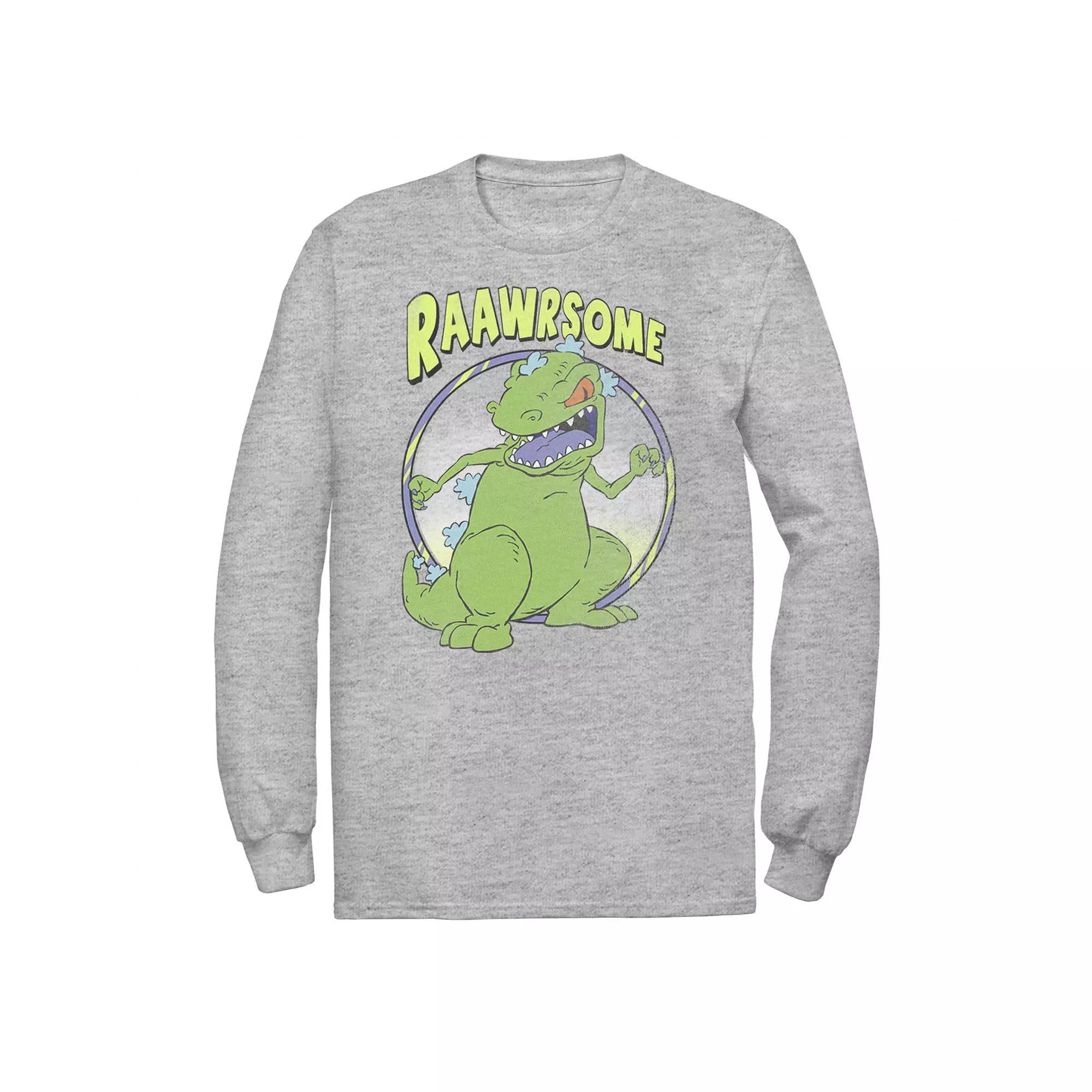 Big & Tall Nickelodeon Rugrats Reptar "Raawrsome" Circle Portrait Tee, Men's, Size: 4XLT, Athletic Grey Product Image