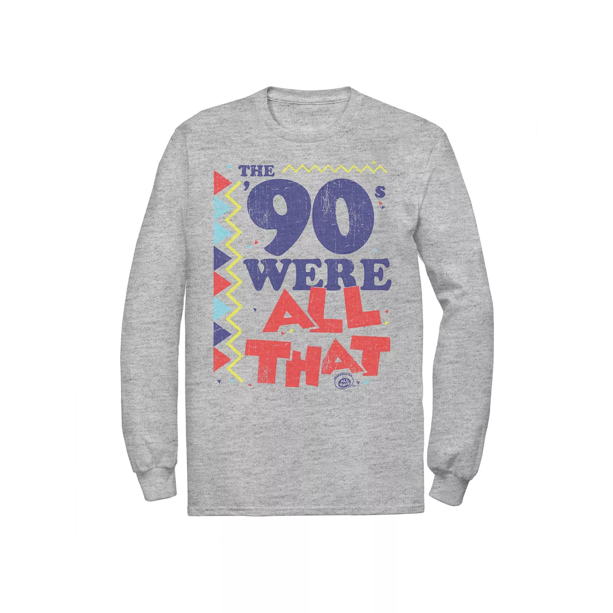 Men's Nickelodeon All That The Nineties Were Retro Poster Long Sleeve Graphic Tee,  Product Image