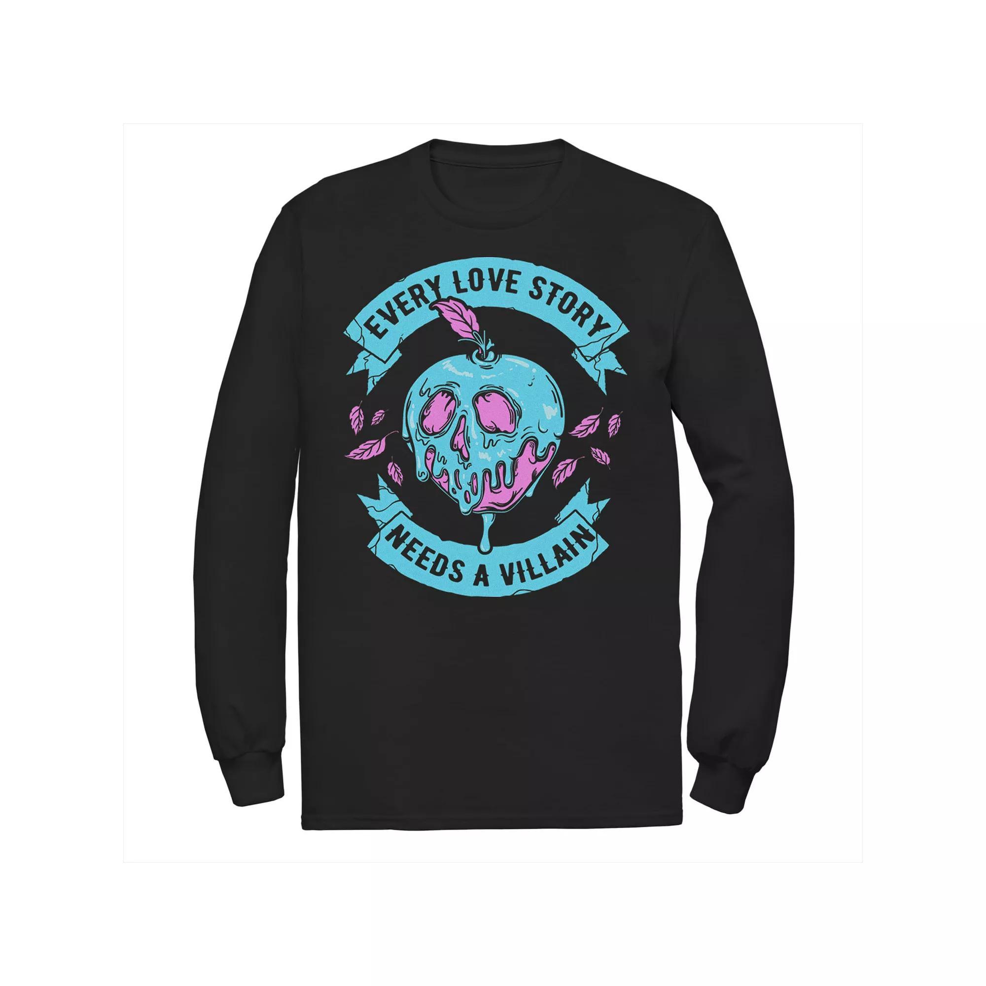 Disney's Villains Every Love Story Needs A Villain Men's Valentine's Long Sleeve Tee, Size: XL, Black Product Image