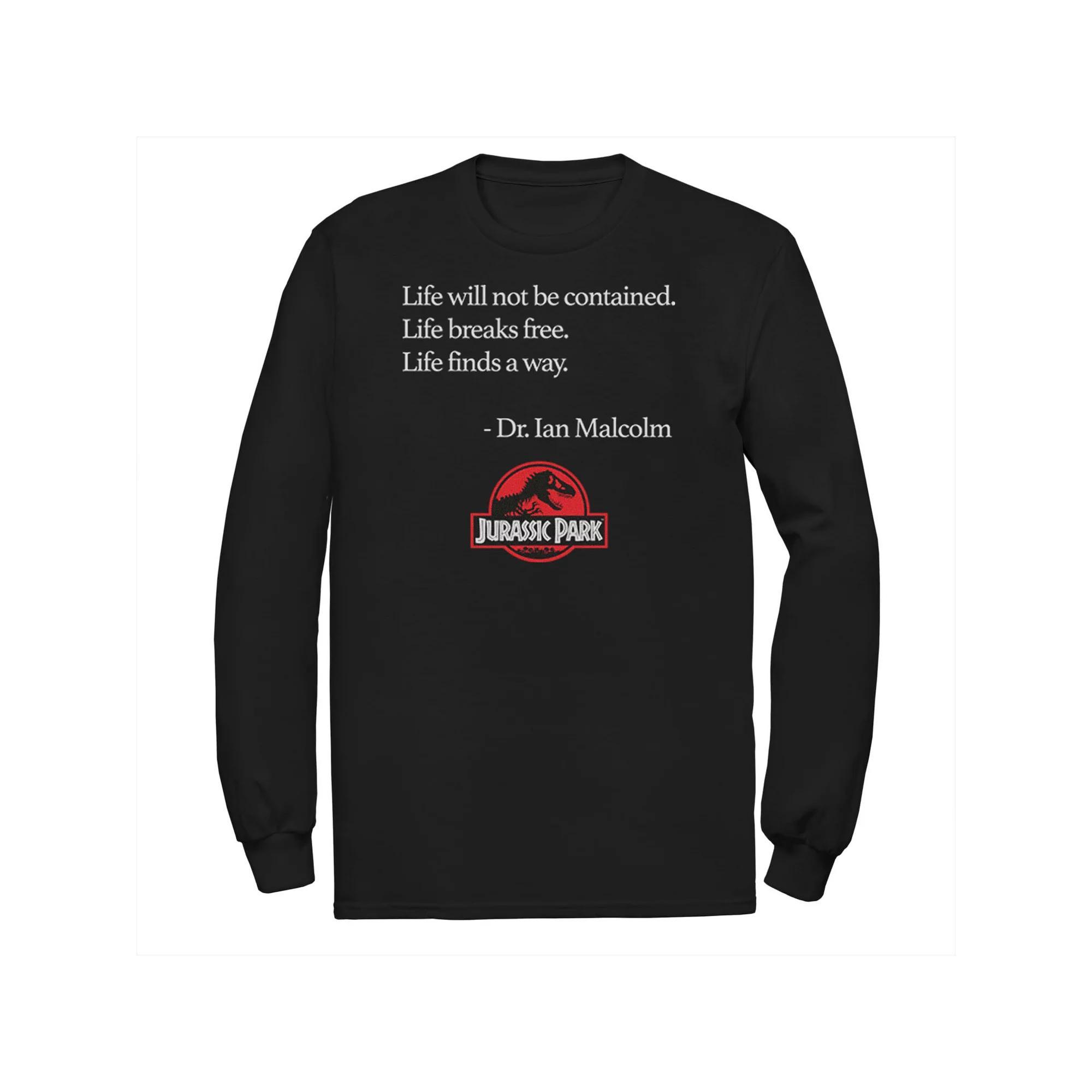 Men's Jurassic Park Life Finds A Way Quote Tee, Size: XL, Black Product Image