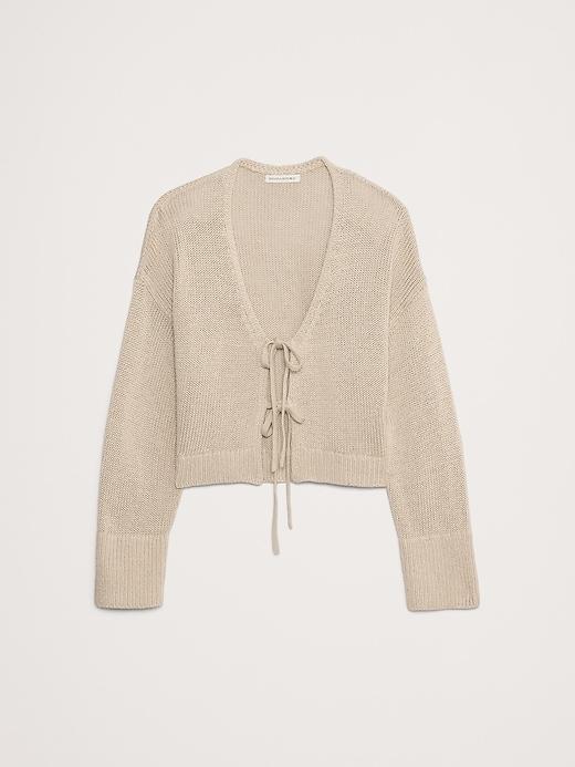 Cotton Tie-Front Cardigan Product Image