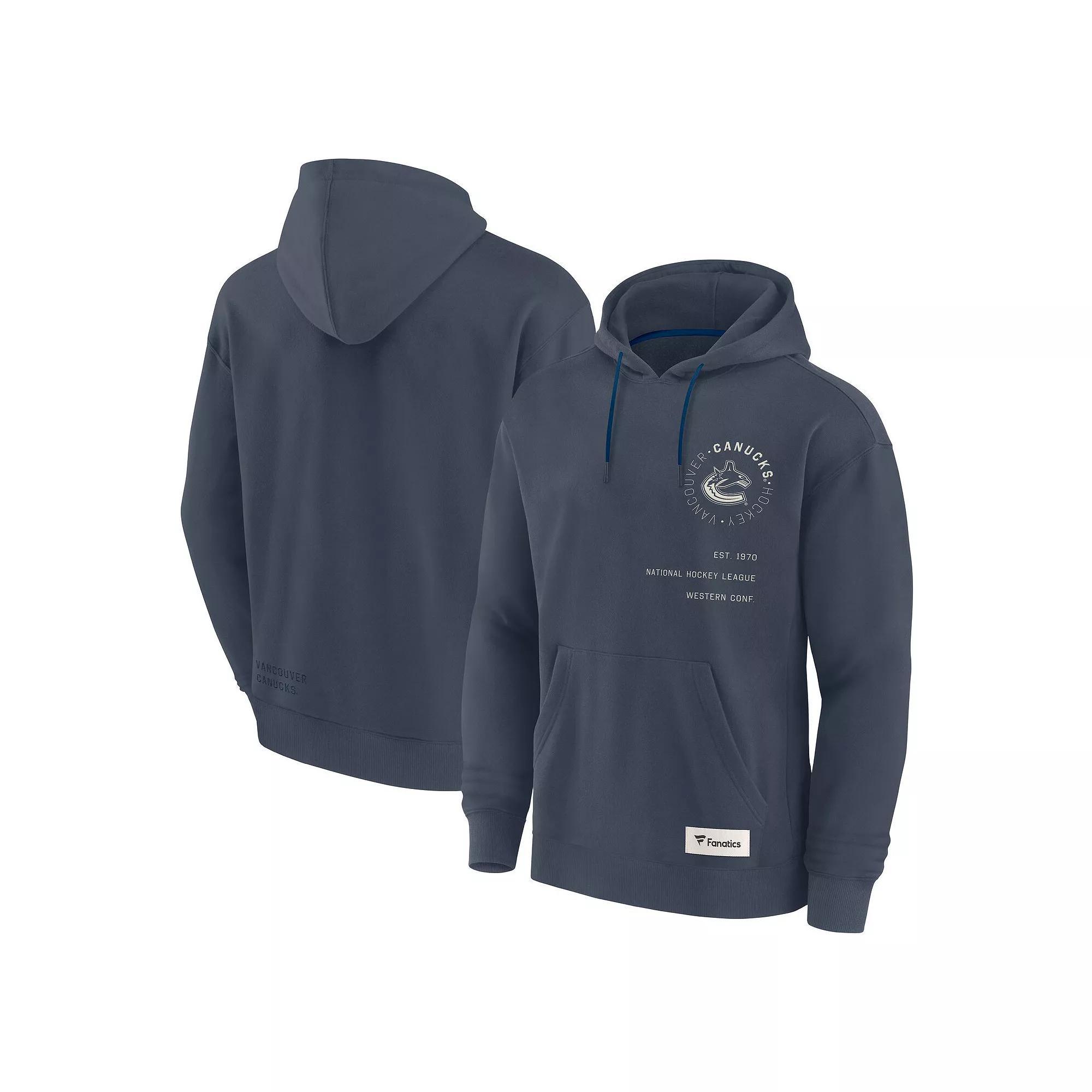 Men's Fanatics Navy Vancouver Canucks Future Ground Info Pullover Hoodie,  Product Image