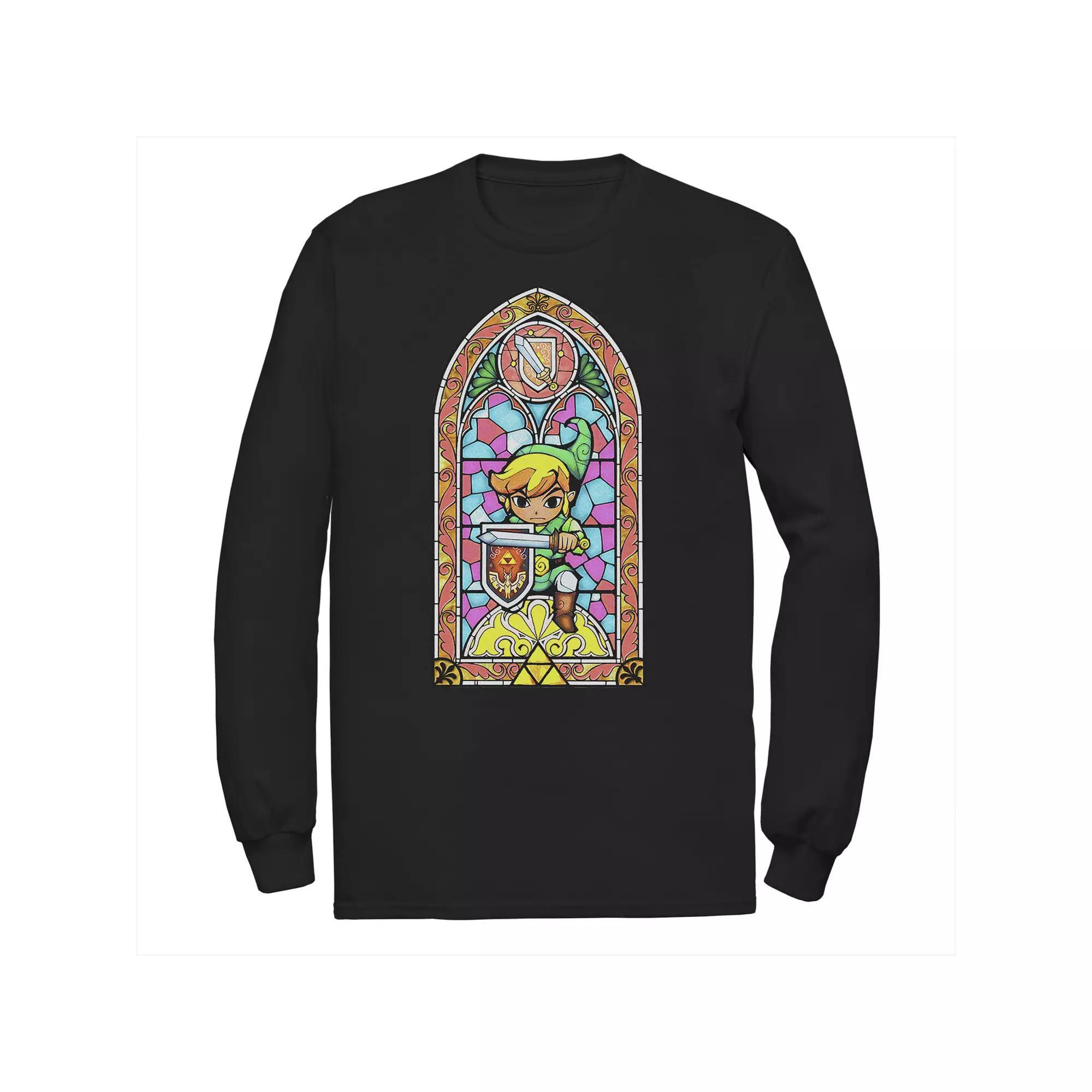 Big & Tall The Legend Of Zelda Stained Glass Link Portrait Graphic Tee, Men's, Size: 4XL, Black Product Image