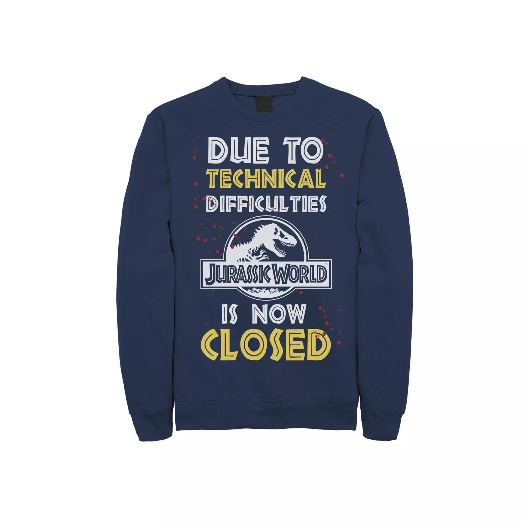 Men's Jurassic World The Park Is Closed Sign Sweathsirt, Size: XL, Black Product Image