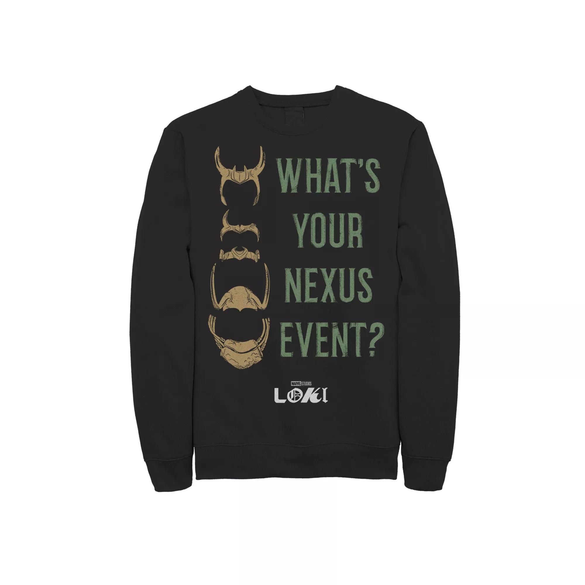 Men's Marvel Loki What's Your Nexus Event? Sweatshirt, Boy's, Size: XXL, Black Product Image