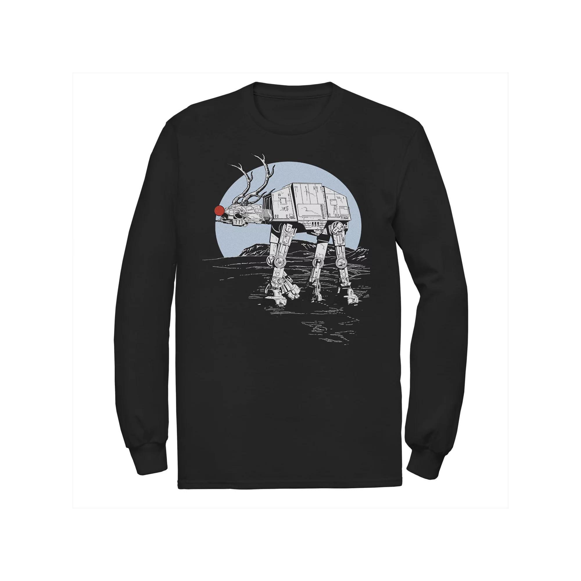 Men's Star Wars Rudolph ATAT Walker Christmas Tee, Size: Medium, Black Product Image