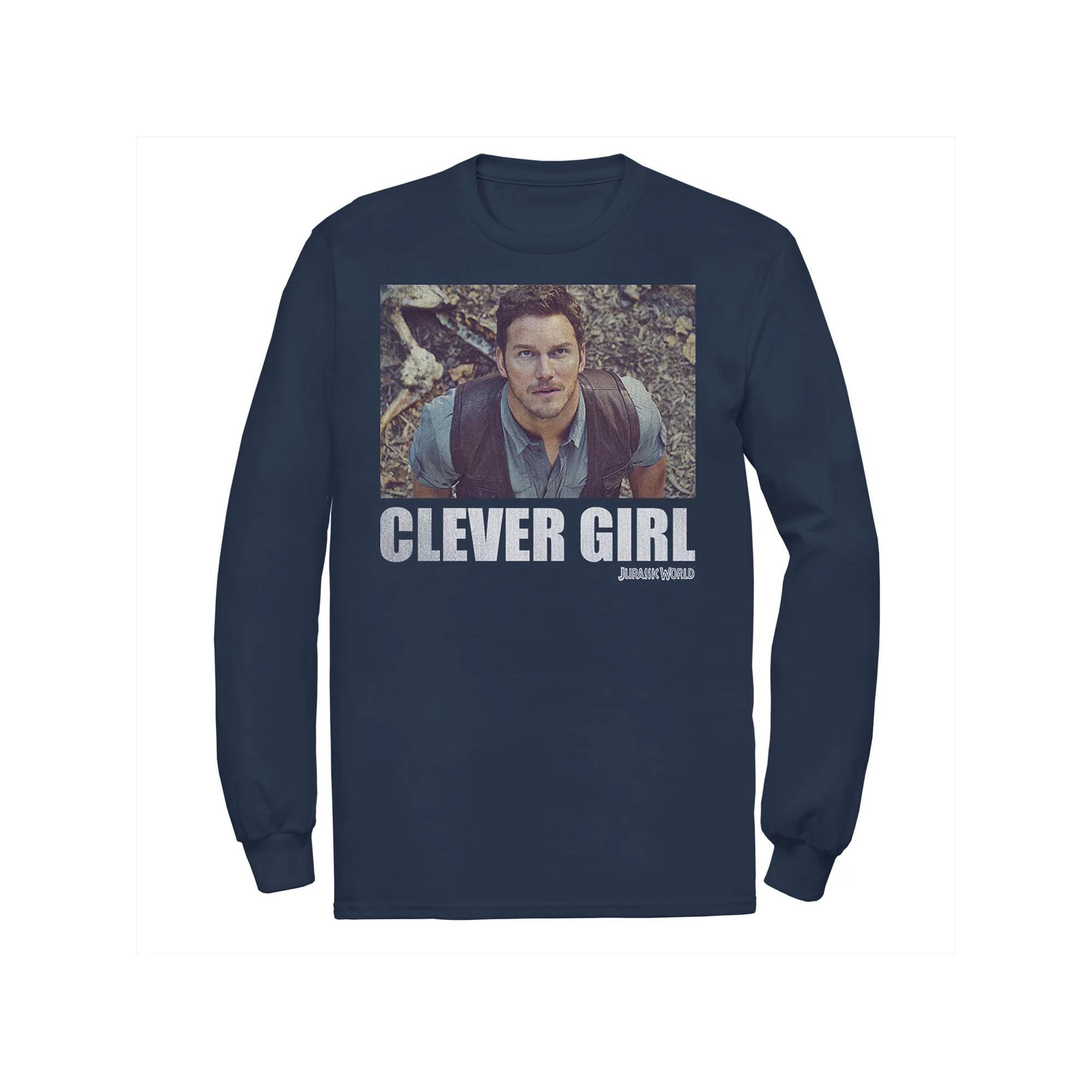 Men's Jurassic World Clever Girl Owen Movie Still Long Sleeve Graphic Tee,  Product Image