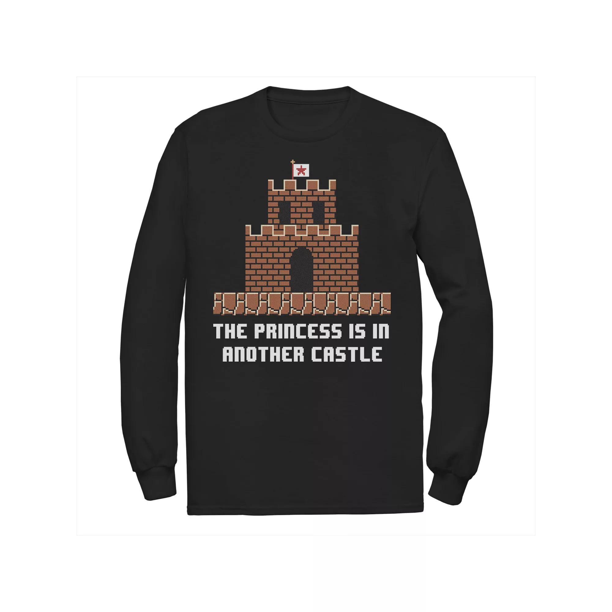 Men's Super Mario The Princess Is In Another Castle Tee, Size: Large, Black Product Image