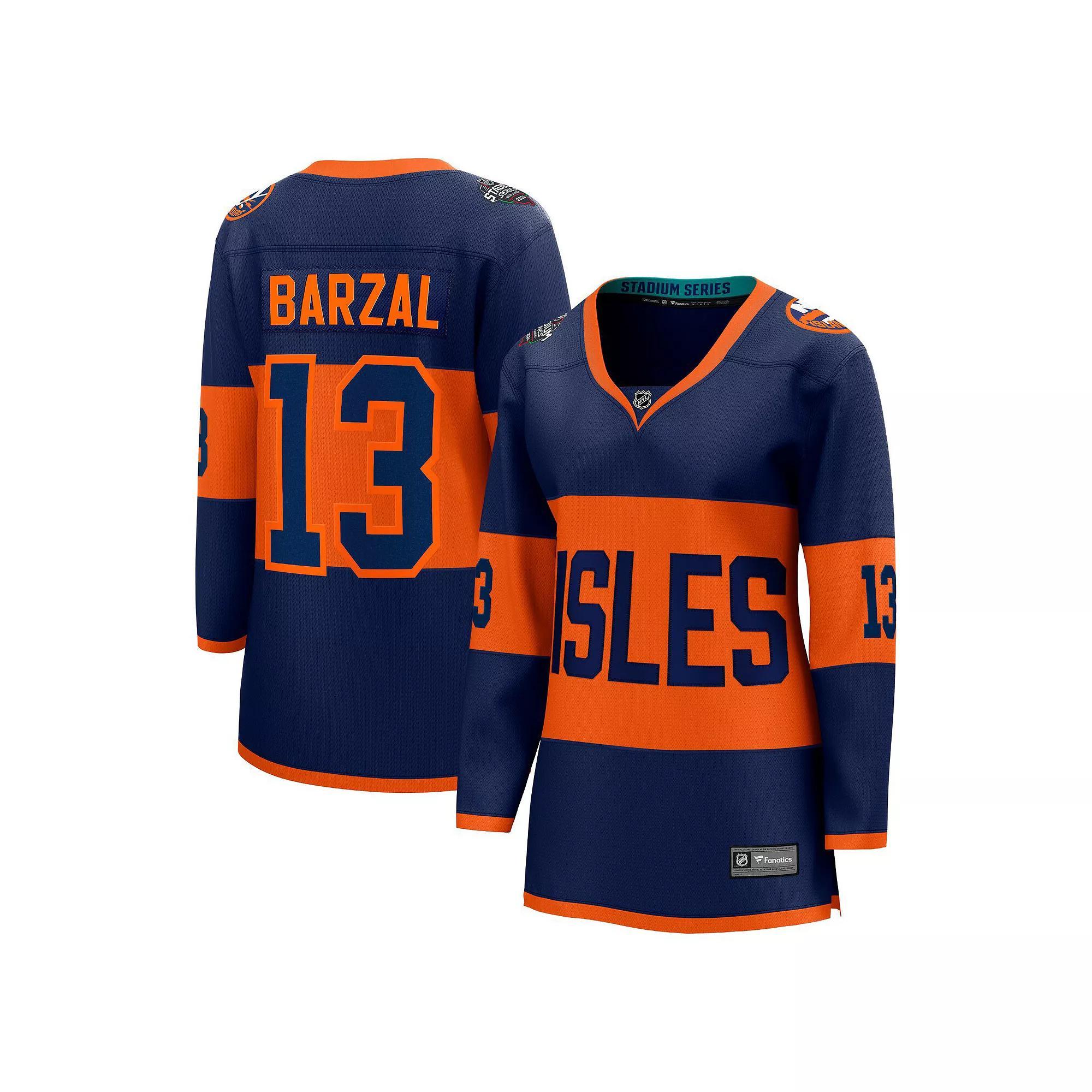 Women's Fanatics Branded Mathew Barzal Navy New York Islanders 2024 NHL Stadium Series Breakaway Player Jersey, Size: XS, Isl Blue Product Image