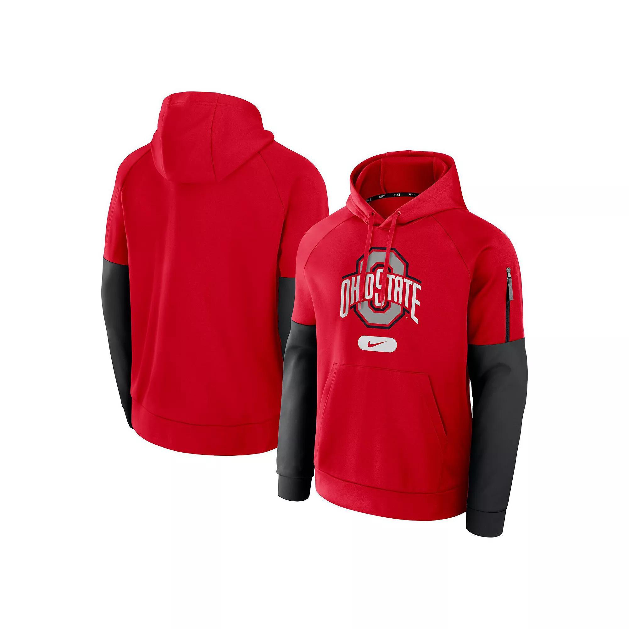 Men's Nike Scarlet Ohio State Buckeyes Fitness Performance Pullover Hoodie, Size: 2XL, Red Product Image