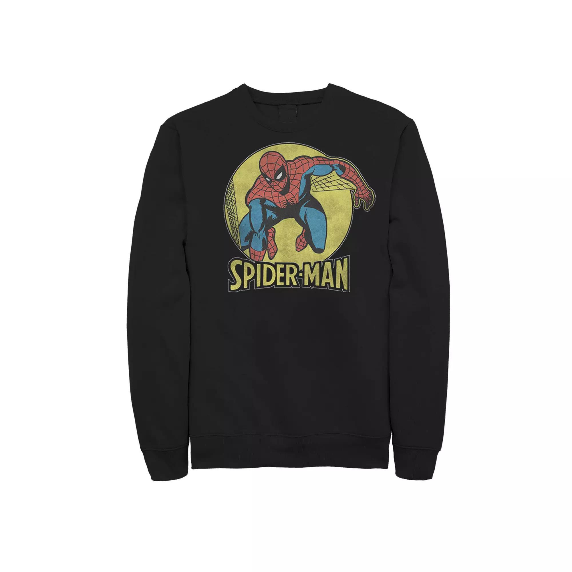 Men's Marvel Spider-Man Classic Comic Themed Circle Portrait Sweatshirt,  Product Image