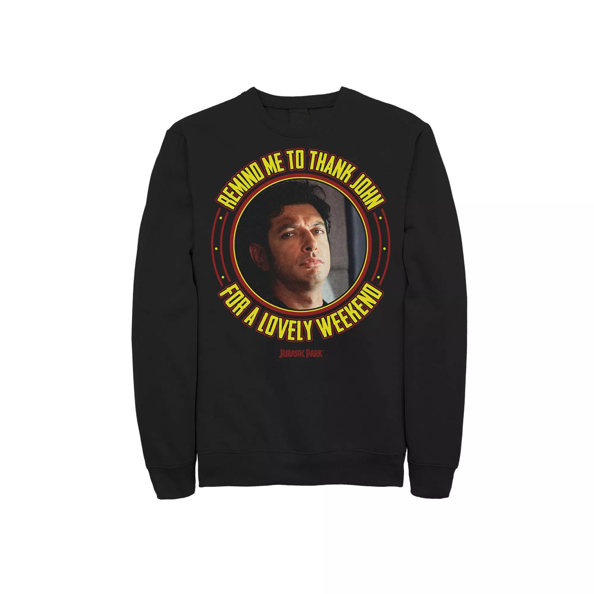 Men's Jurassic Park Remind Me To Thank John Pullover Sweatshirt,  Product Image