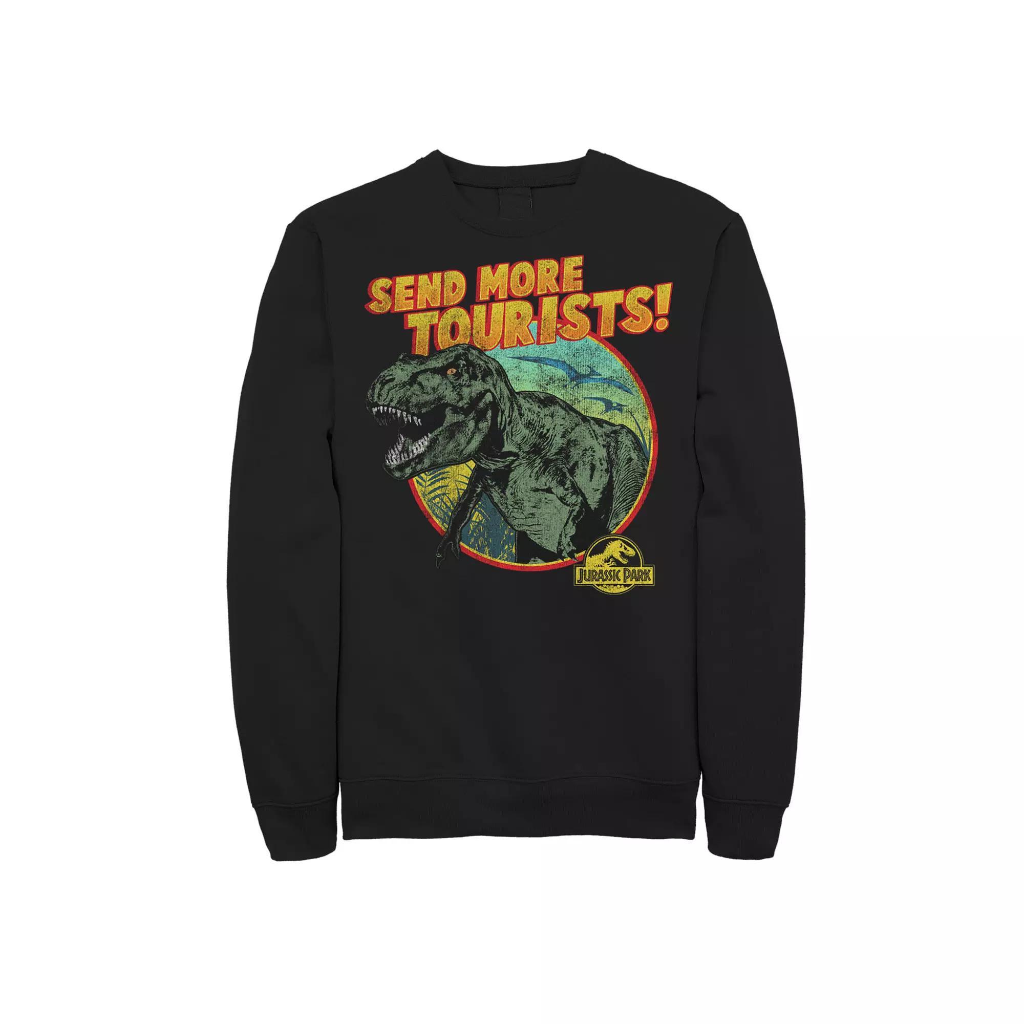 Men's Jurassic Park T-Rex Send More Tourists Sweatshirt, Size: Large, Black Product Image