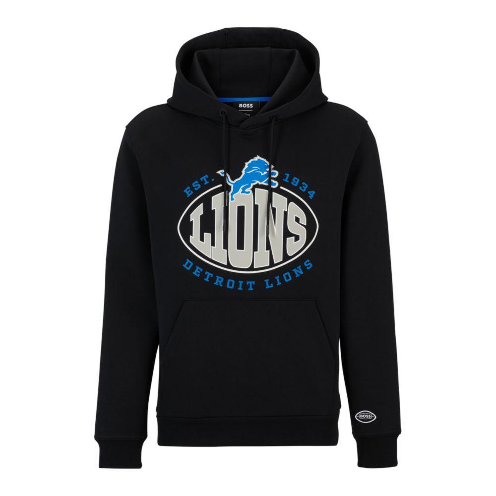 HUGO BOSS X Nfl Cotton-blend Hoodie With Collaborative Branding In Black Product Image