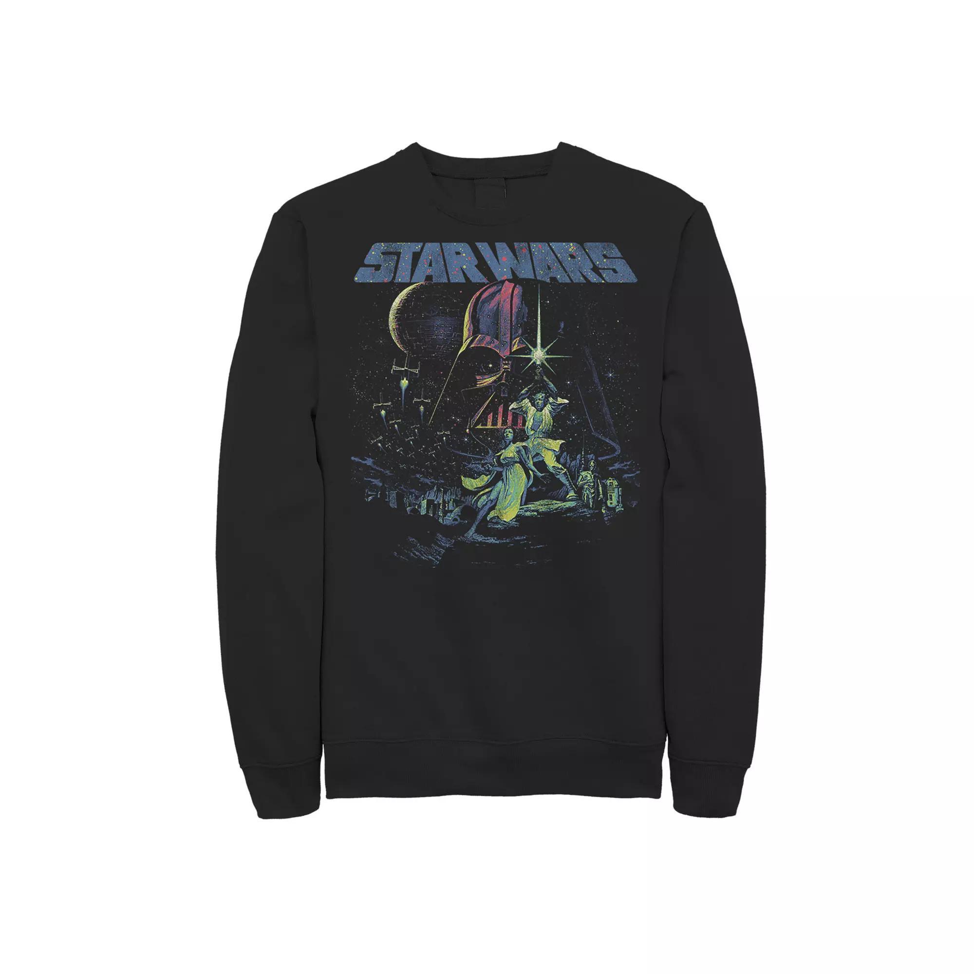 Men's Star Wars Neon Splatter Group Shot Sweatshirt,  Product Image