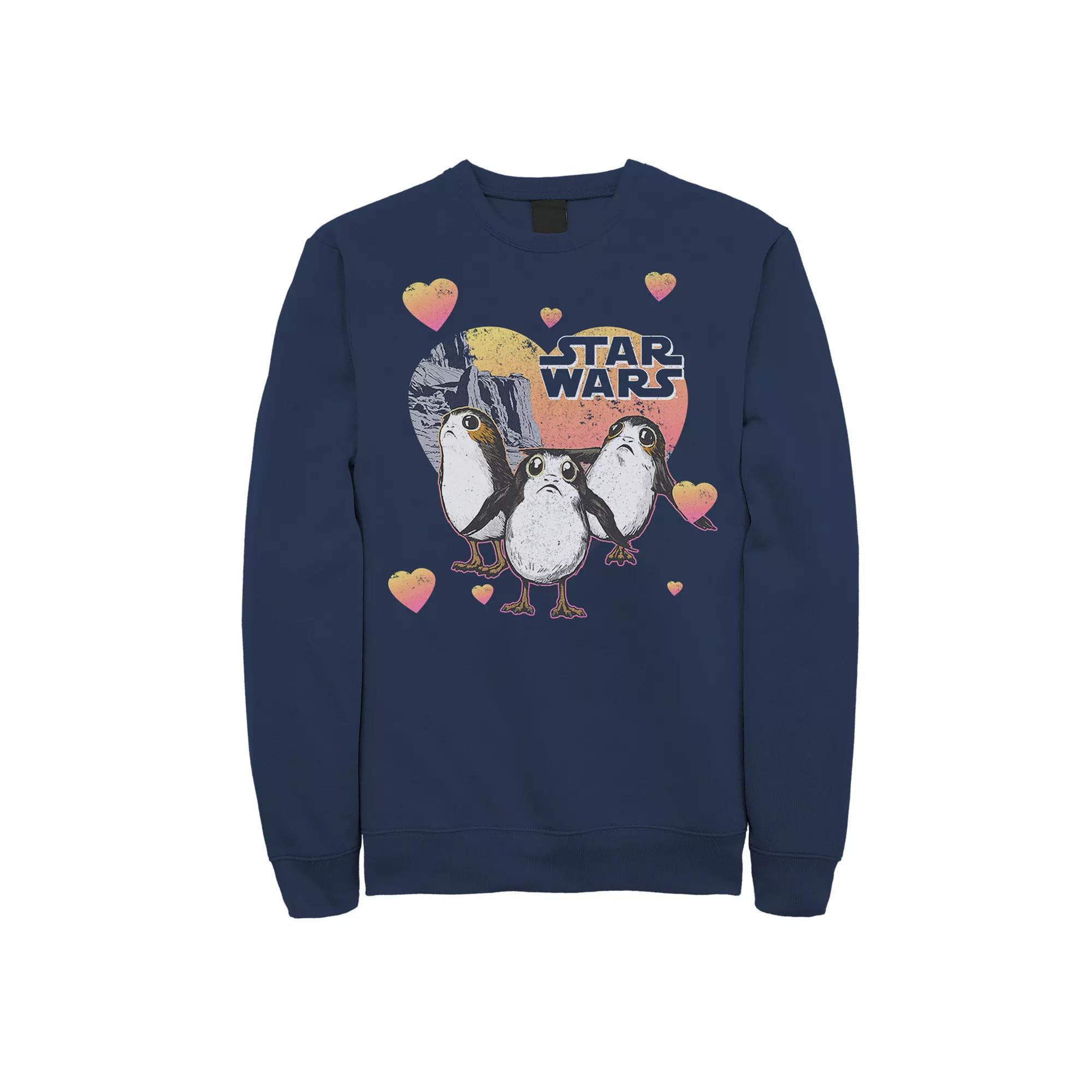 Men's Star Wars Porg Hearts Group Shot Valentine's Day Sweatshirt,  Product Image
