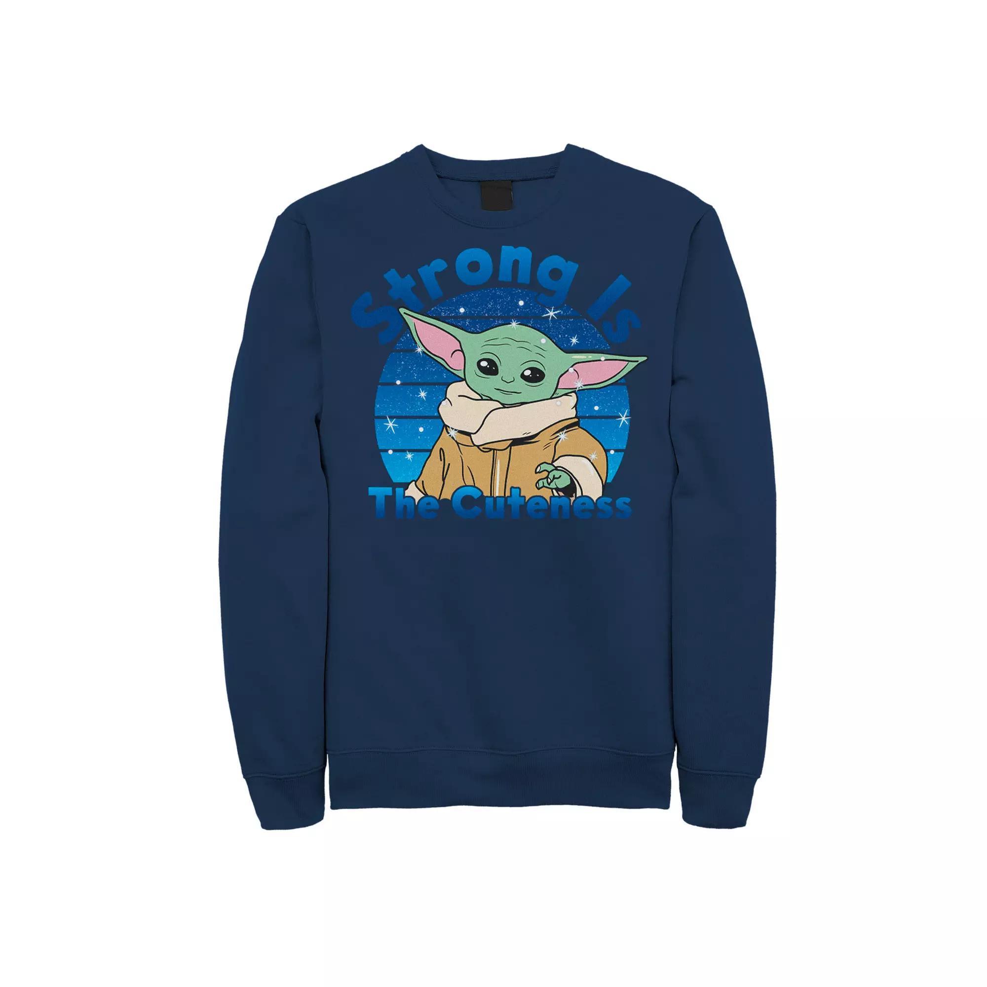 Men's Star Wars The Mandalorian The Child Strong Is The Cuteness Sweatshirt,  Product Image