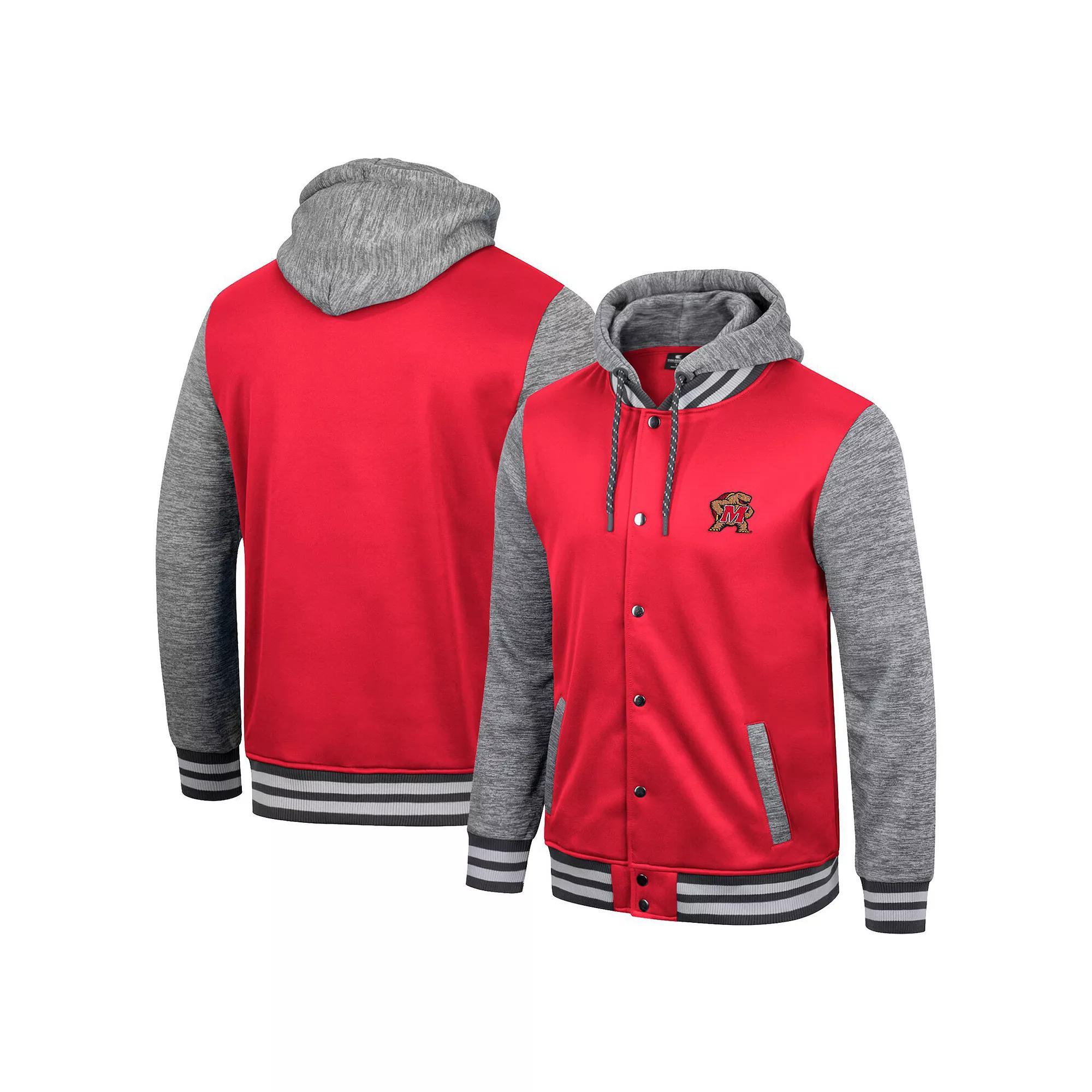 Men's Colosseum Red Maryland Terrapins Robinson Hoodie Full-Snap Jacket, Size: XL Product Image