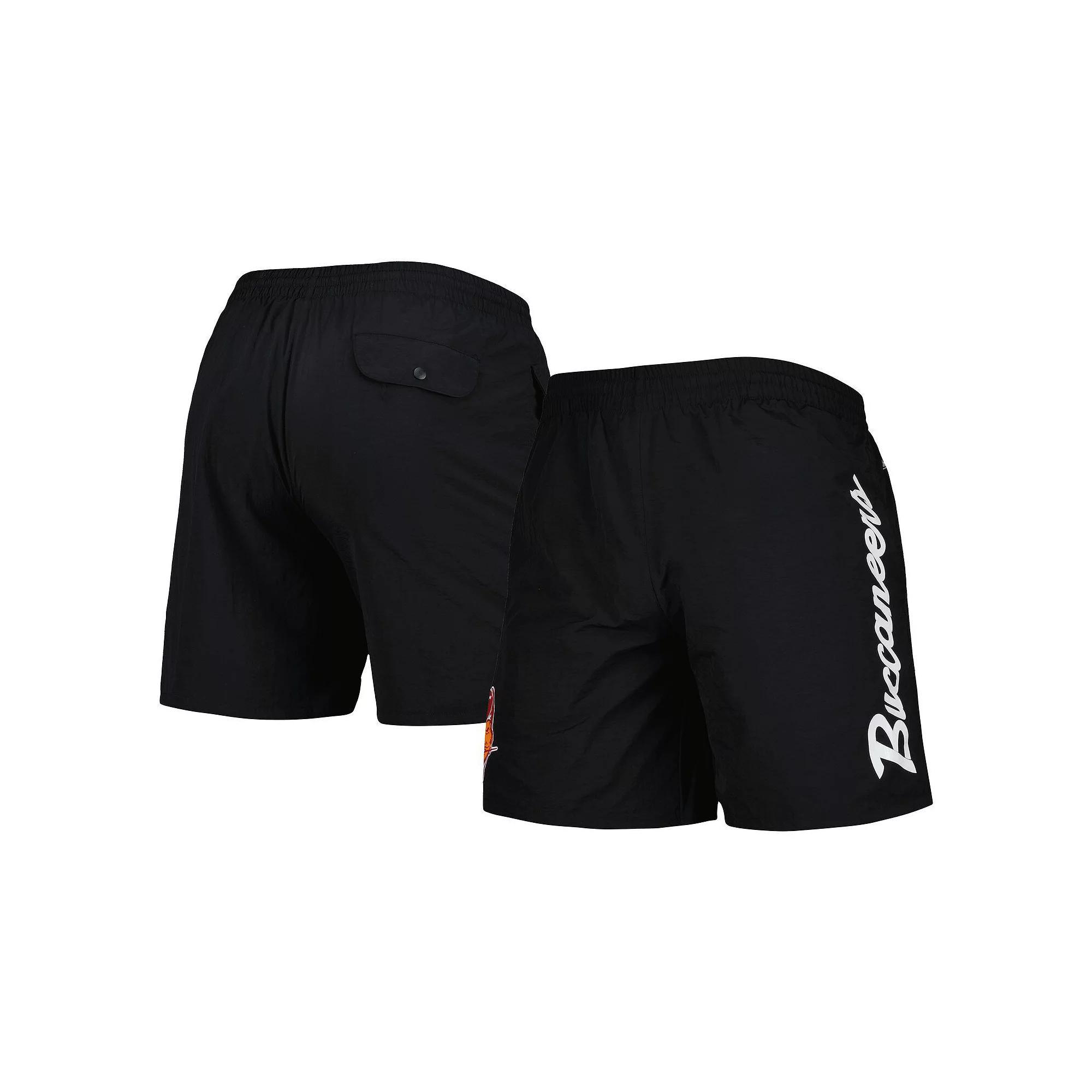 Men's Mitchell & Ness Black Tampa Bay Buccaneers Team Essentials Nylon Shorts,  Product Image