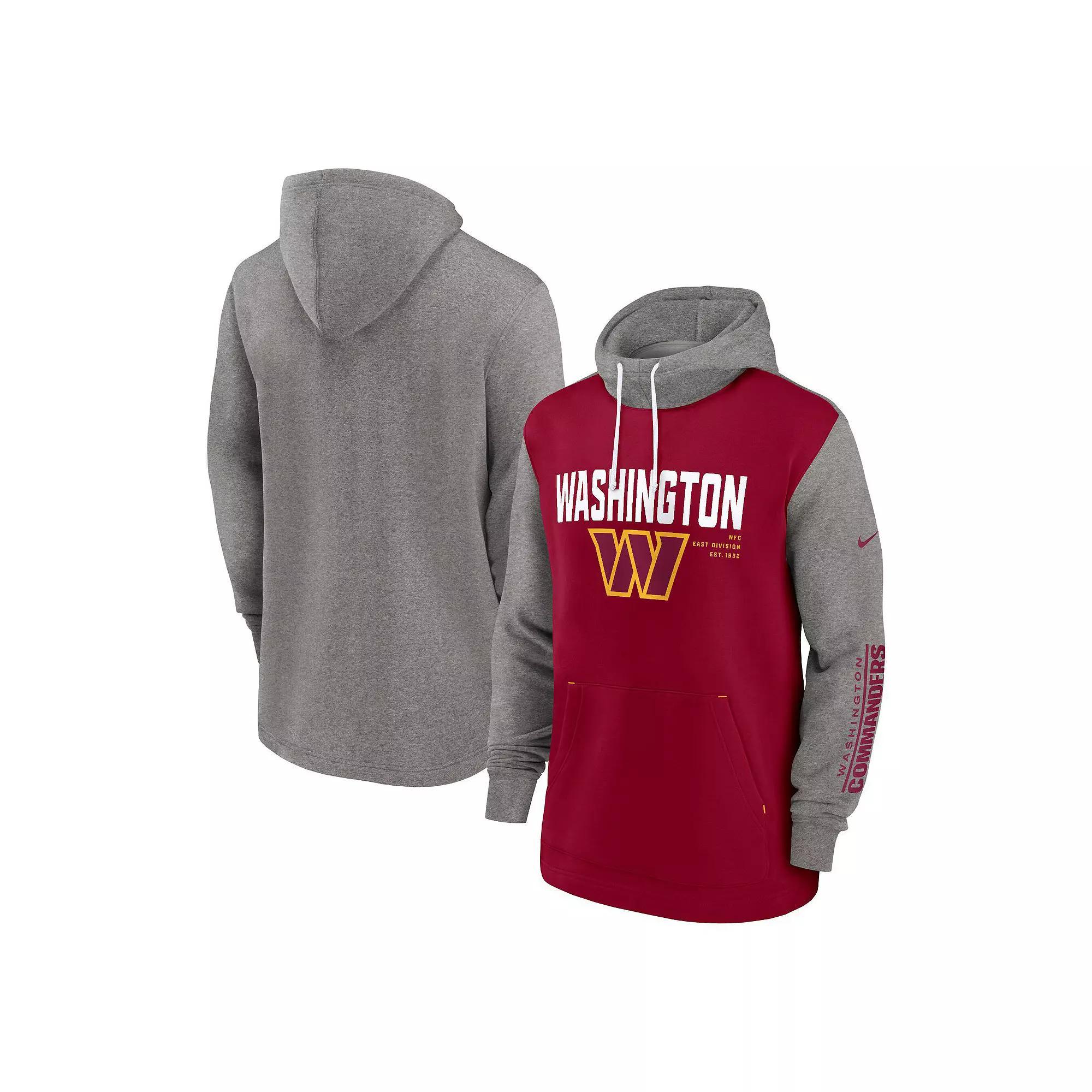 Men's Nike Burgundy Washington Commanders Fashion Color Block Pullover Hoodie, Size: Small, Wft Med Re Product Image