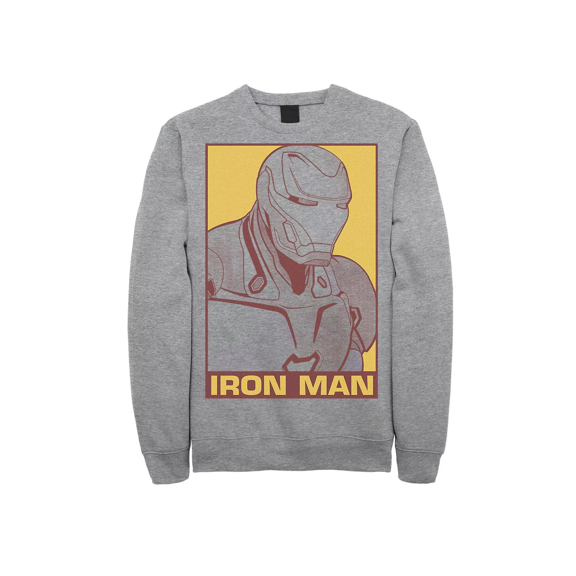 Men's Marvel Iron Man Comic Sweatshirt, Size: XL, Athletic Grey Product Image