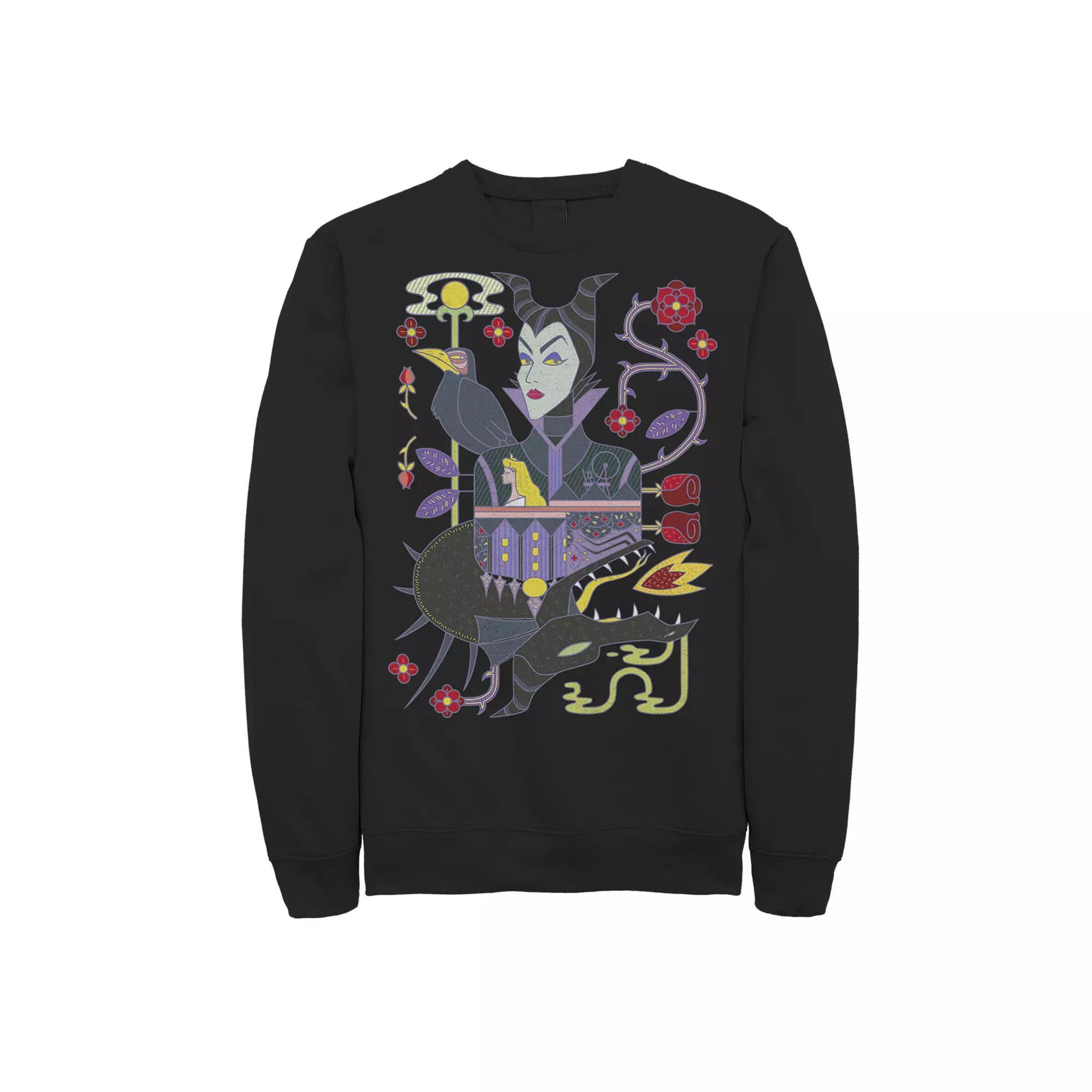 Disney's Sleeping Beauty Maleficent Men's Playing Card Sweatshirt, Size: XL, Black Product Image