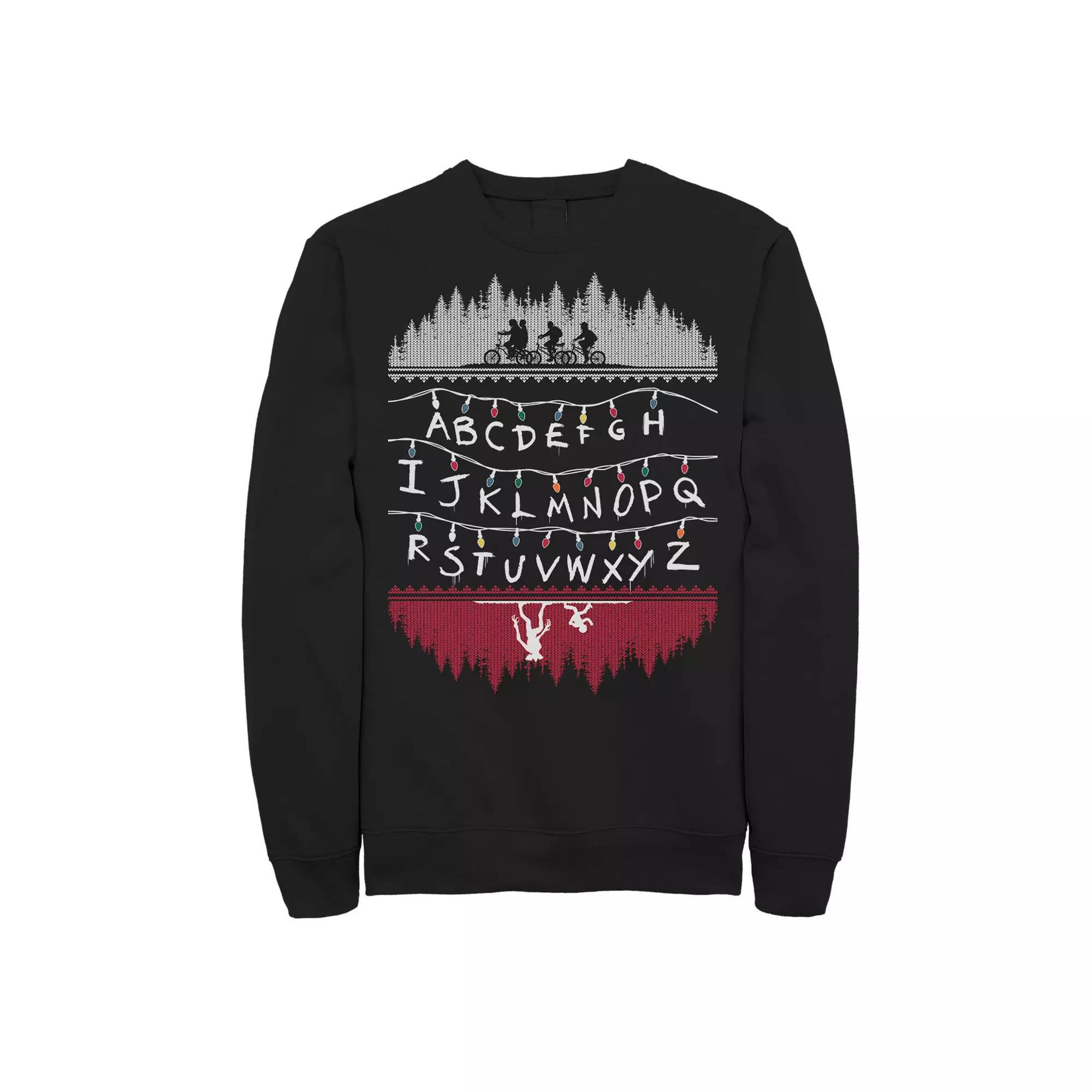 Men's Stranger Things Alphabet Lights Sweatshirt,  Product Image