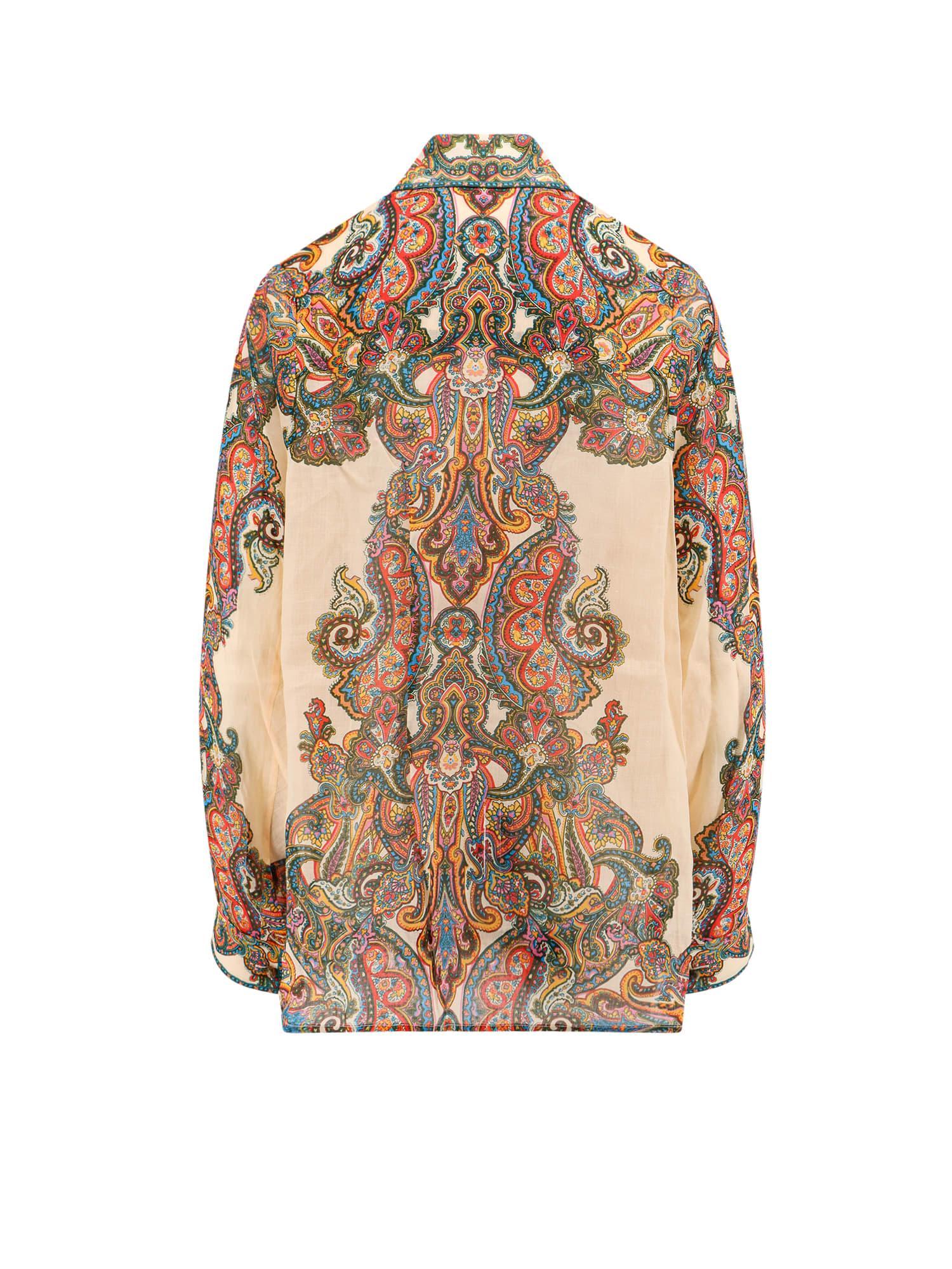 ZIMMERMANN Ottie Paisley Print Oversize Shirt In Multi Paisley Product Image