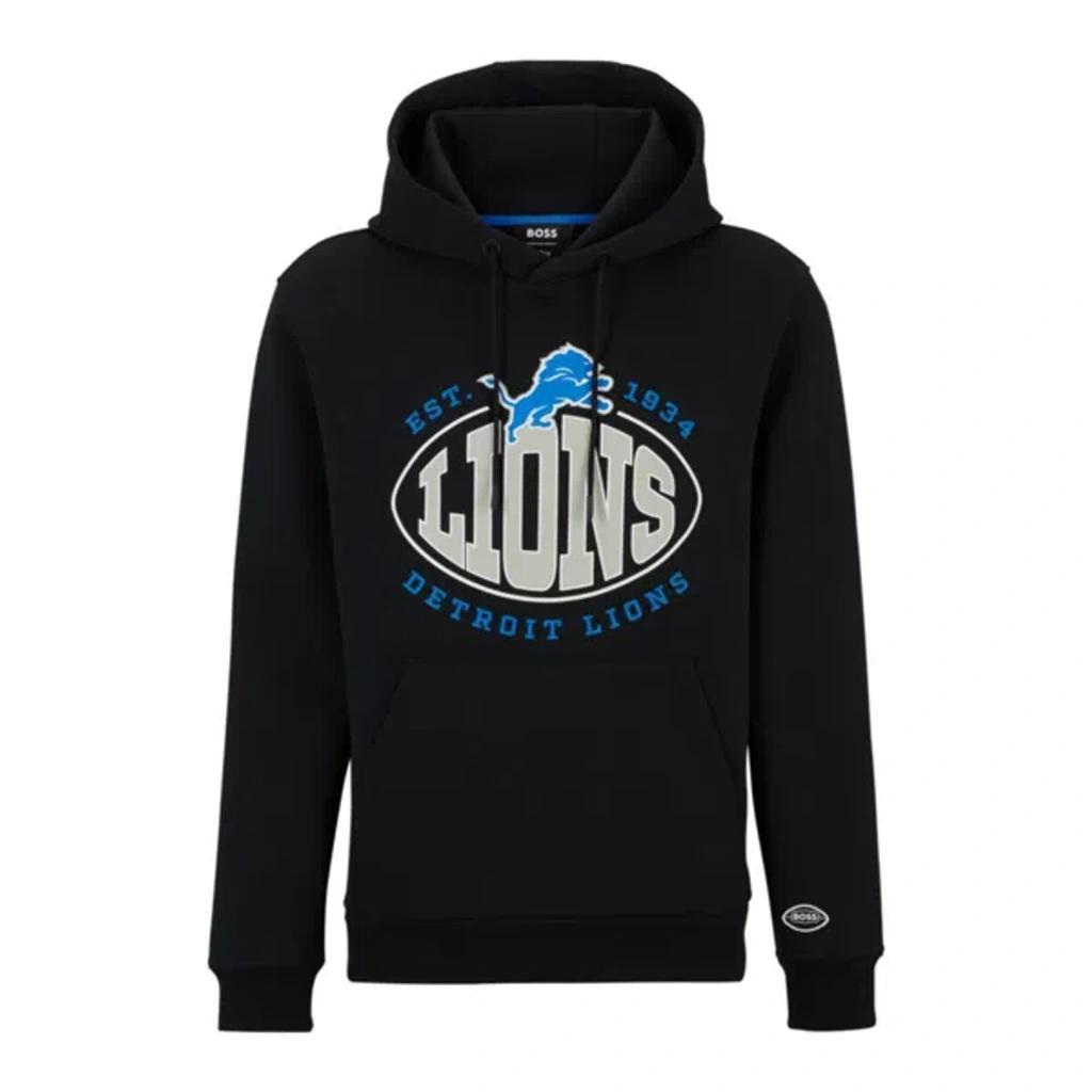 HUGO BOSS X Nfl Cotton-blend Hoodie With Collaborative Branding In Black Product Image