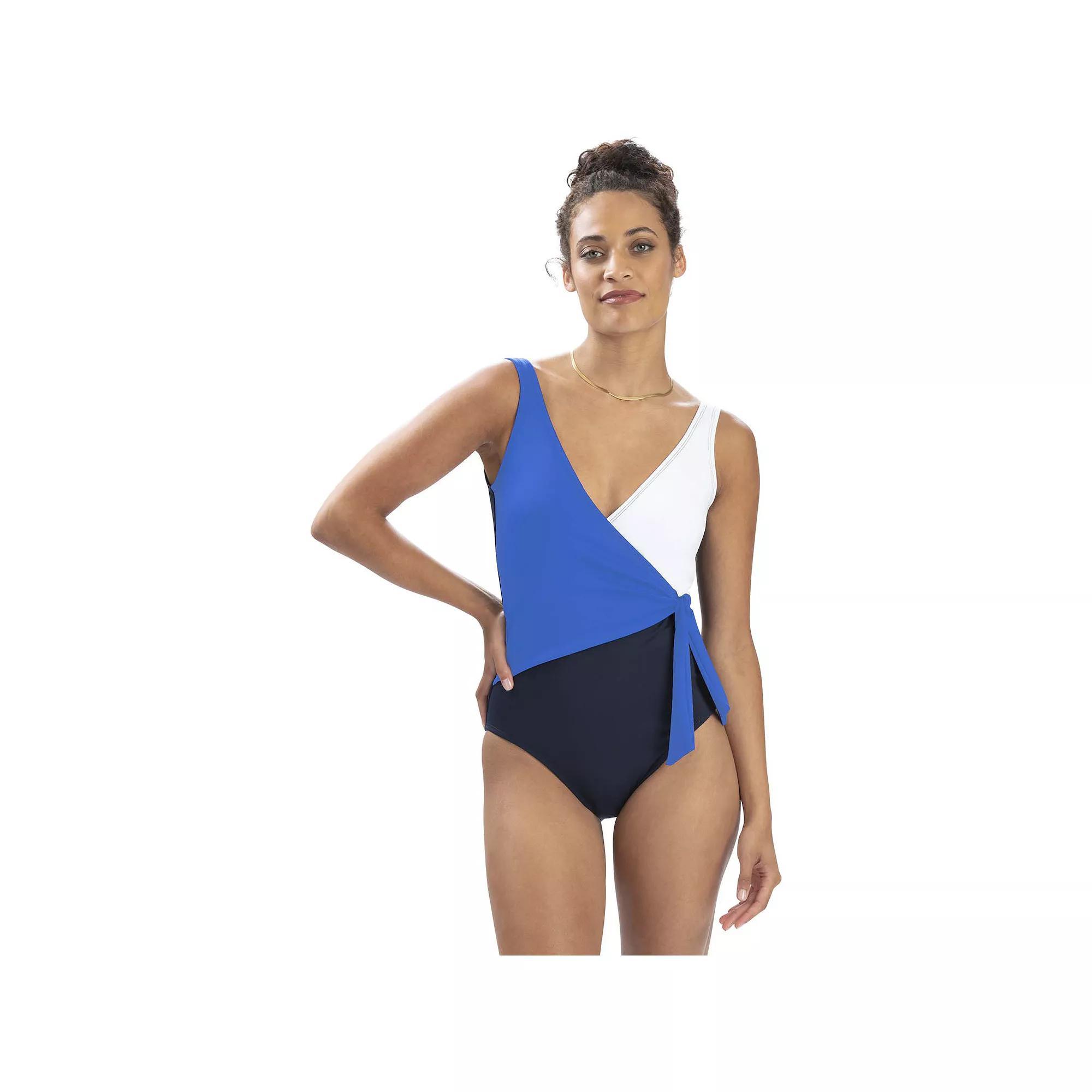 Women's Dolfin Colorblock One-Piece Swimsuit, Size: 10, Navy Blue Product Image
