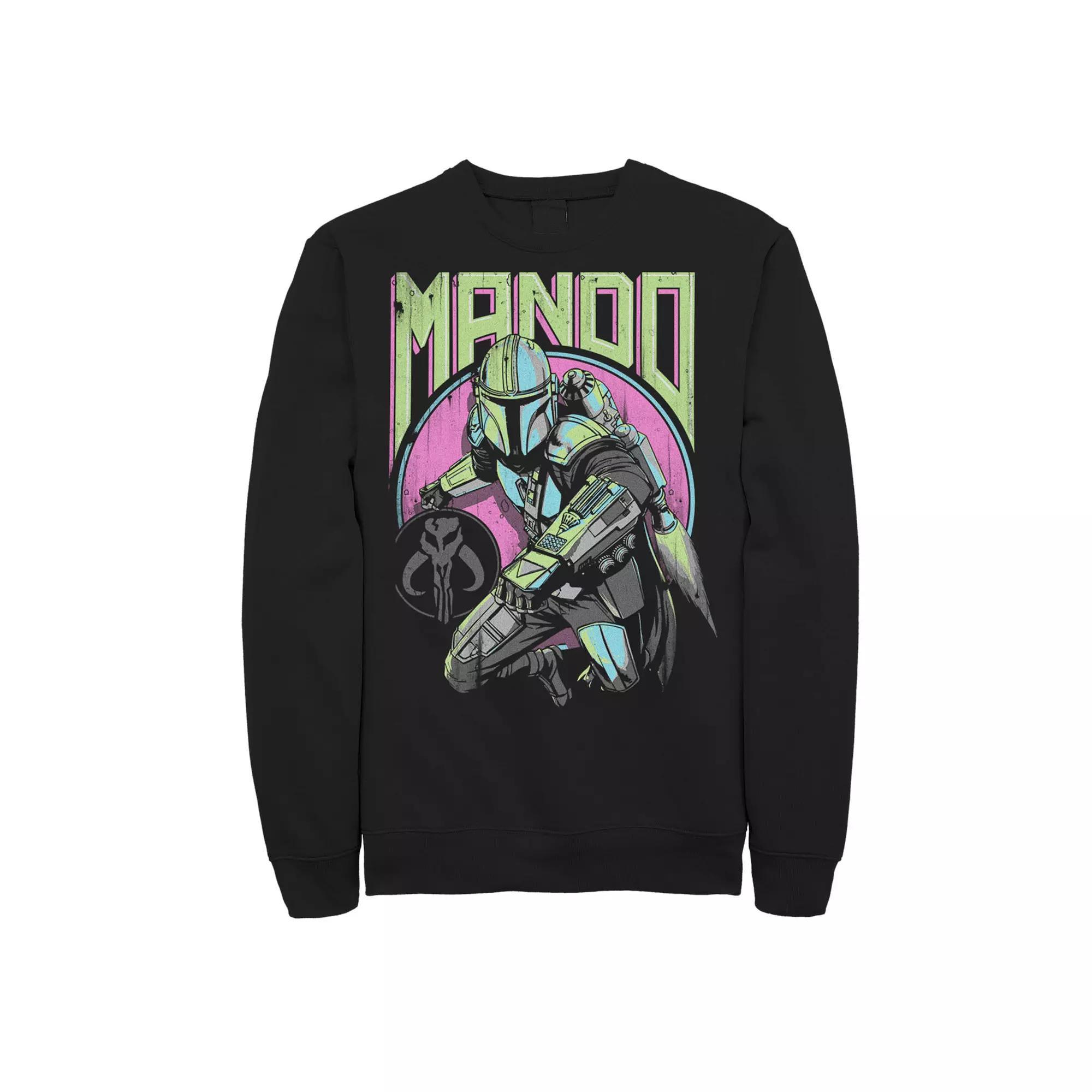 Men's Star Wars: The Mandalorian Mando New Wave and Icon Sweatshirt, Size: XXL, Black Product Image