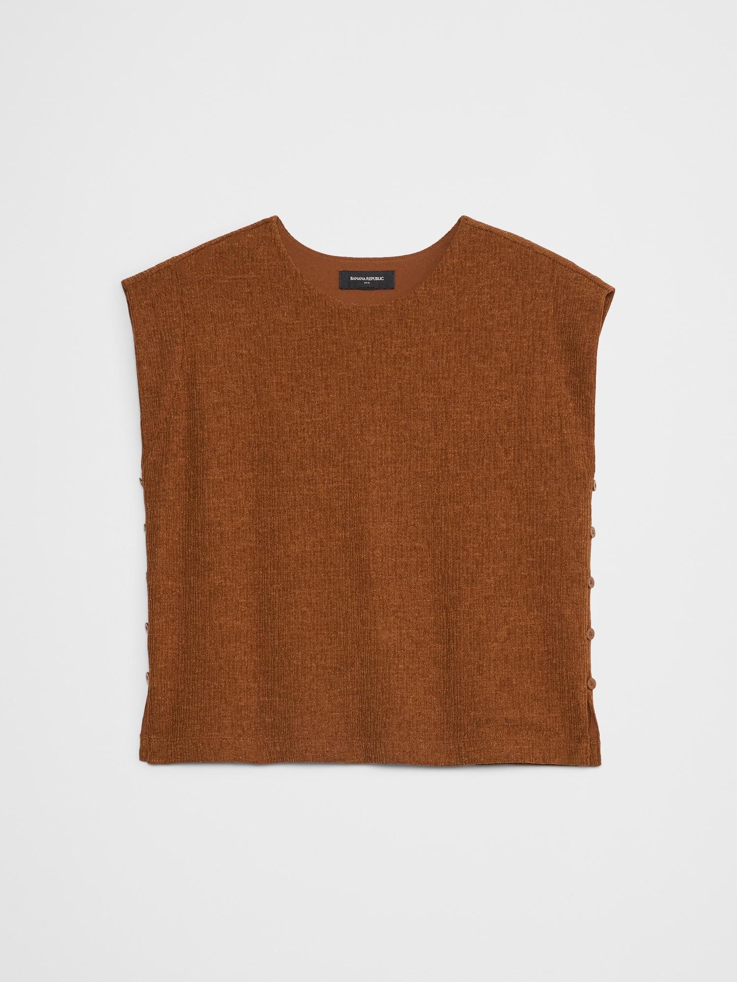 Crepe Jacquard Side-Button Top Product Image