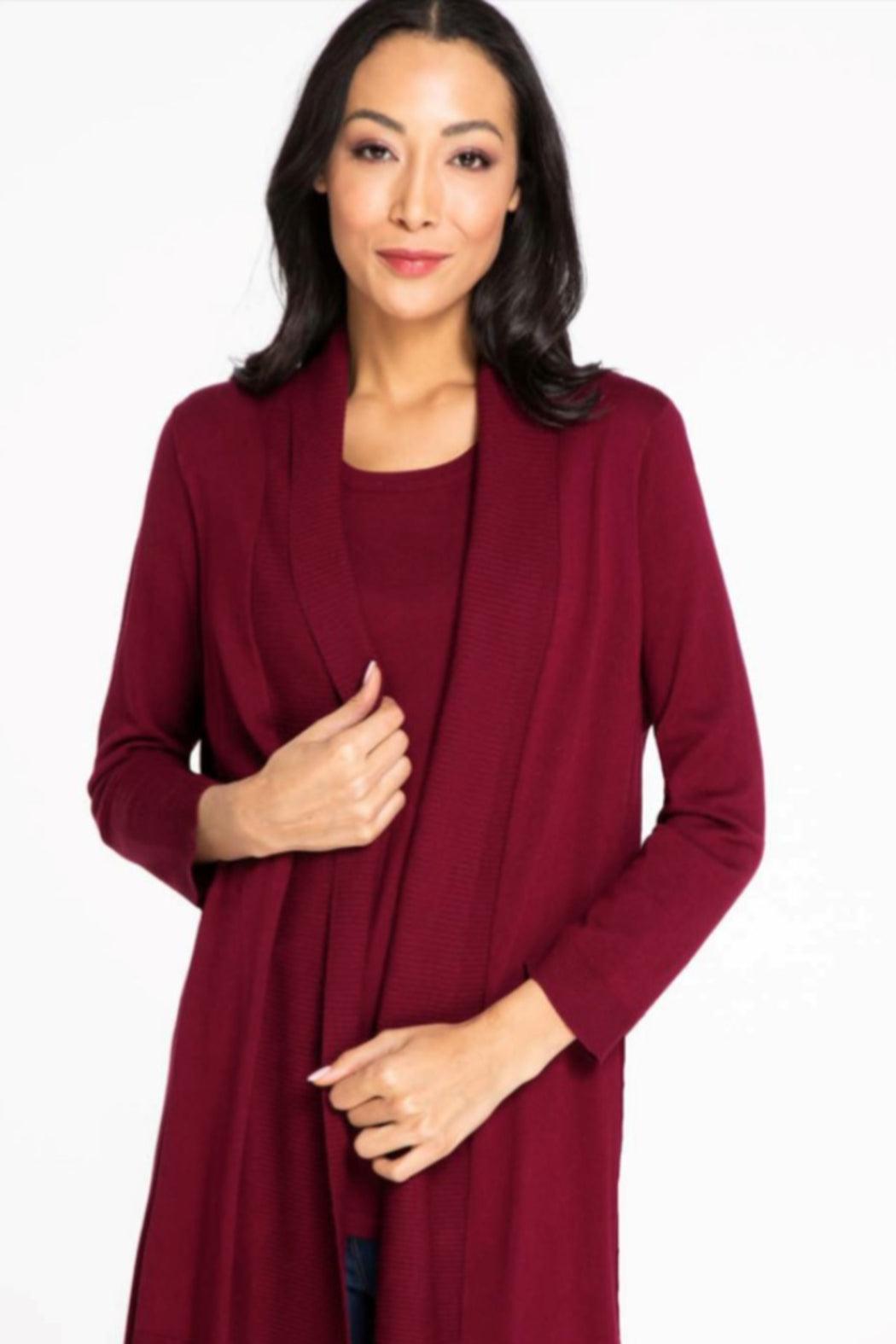 3/4 sleeve open front cardigan Product Image