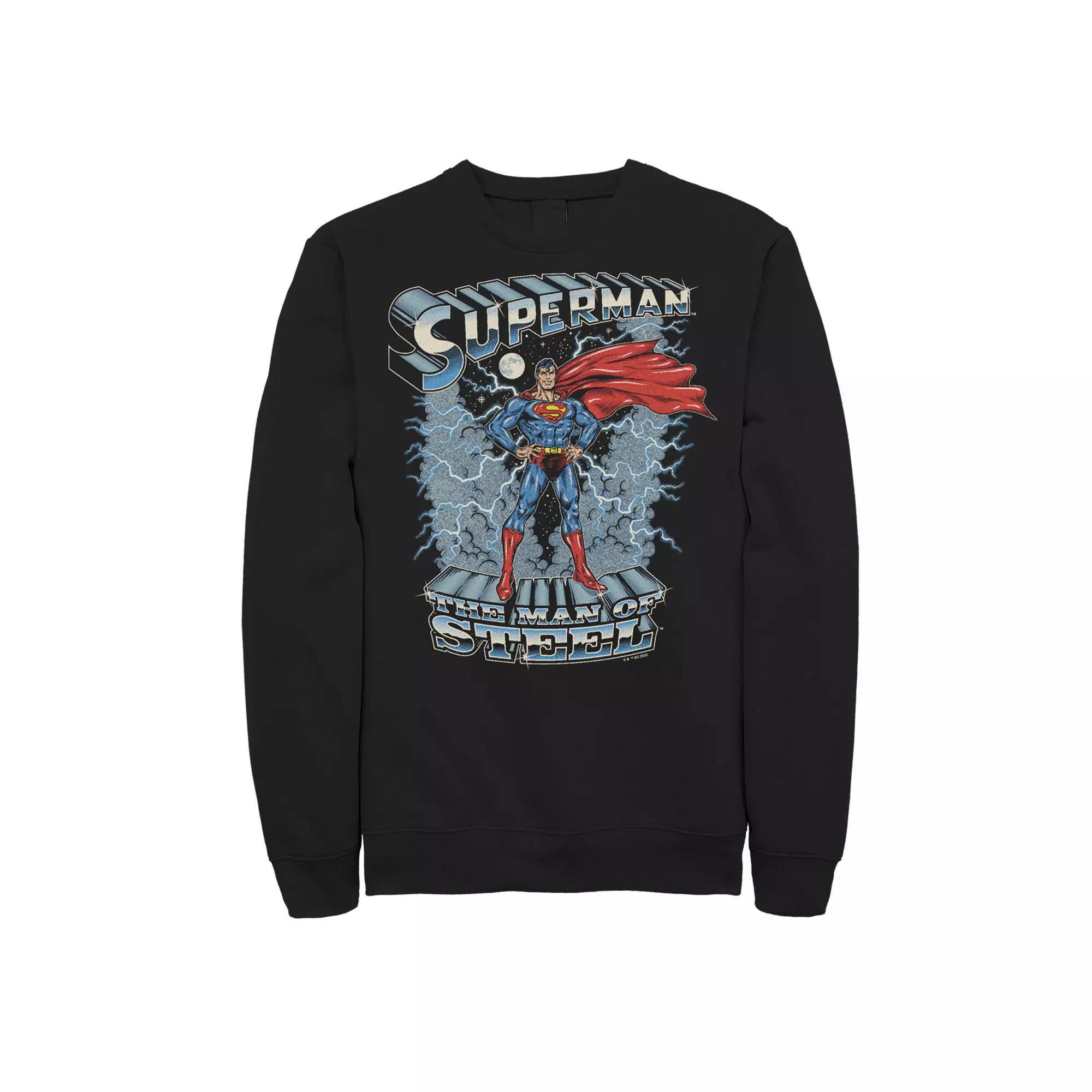 Big & Tall DC Comics Superman The Man Of Steel Vintage Comic Fleece Sweatshirt, Men's,  Product Image