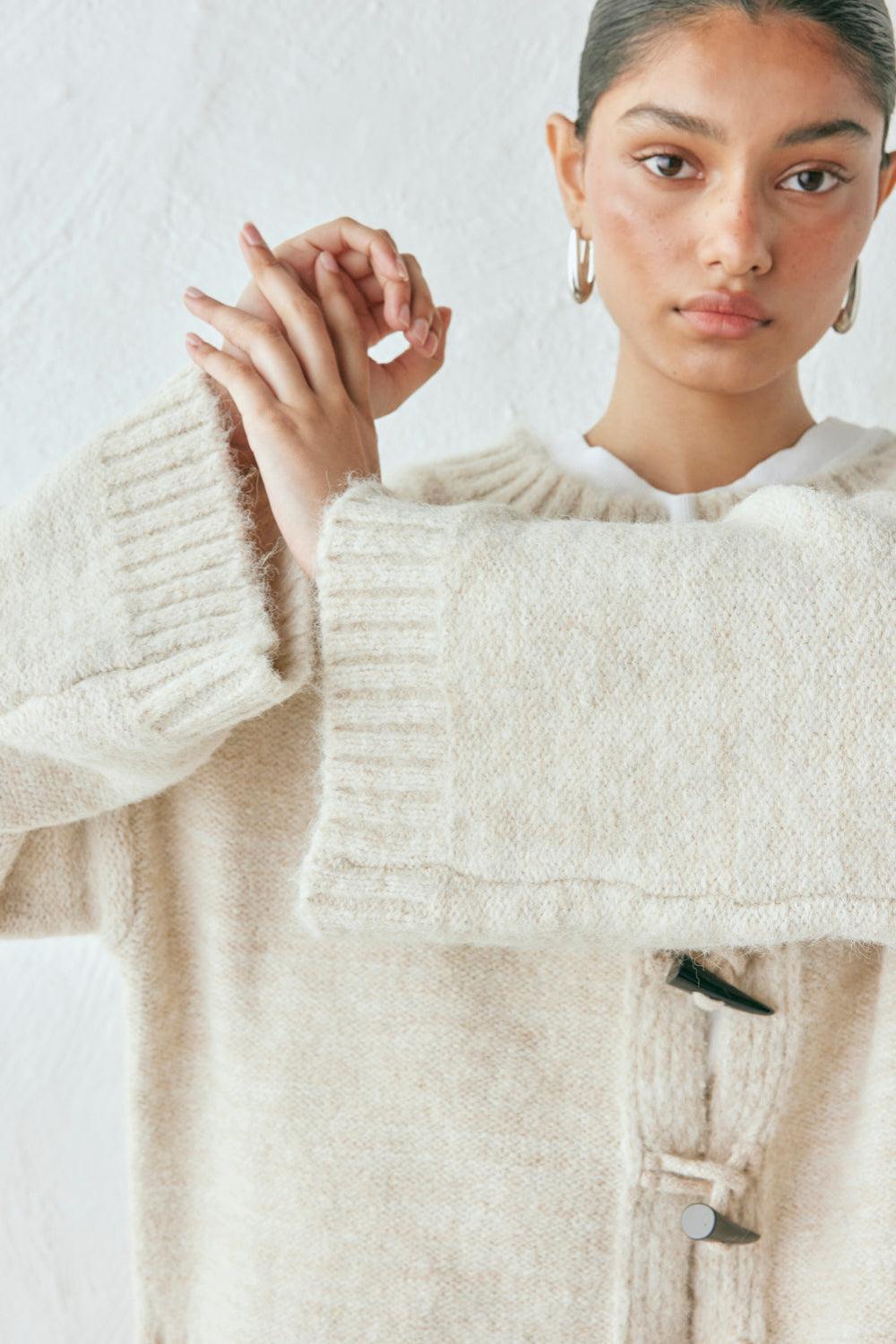 Leni Knit Cardigan Oat Marle Product Image
