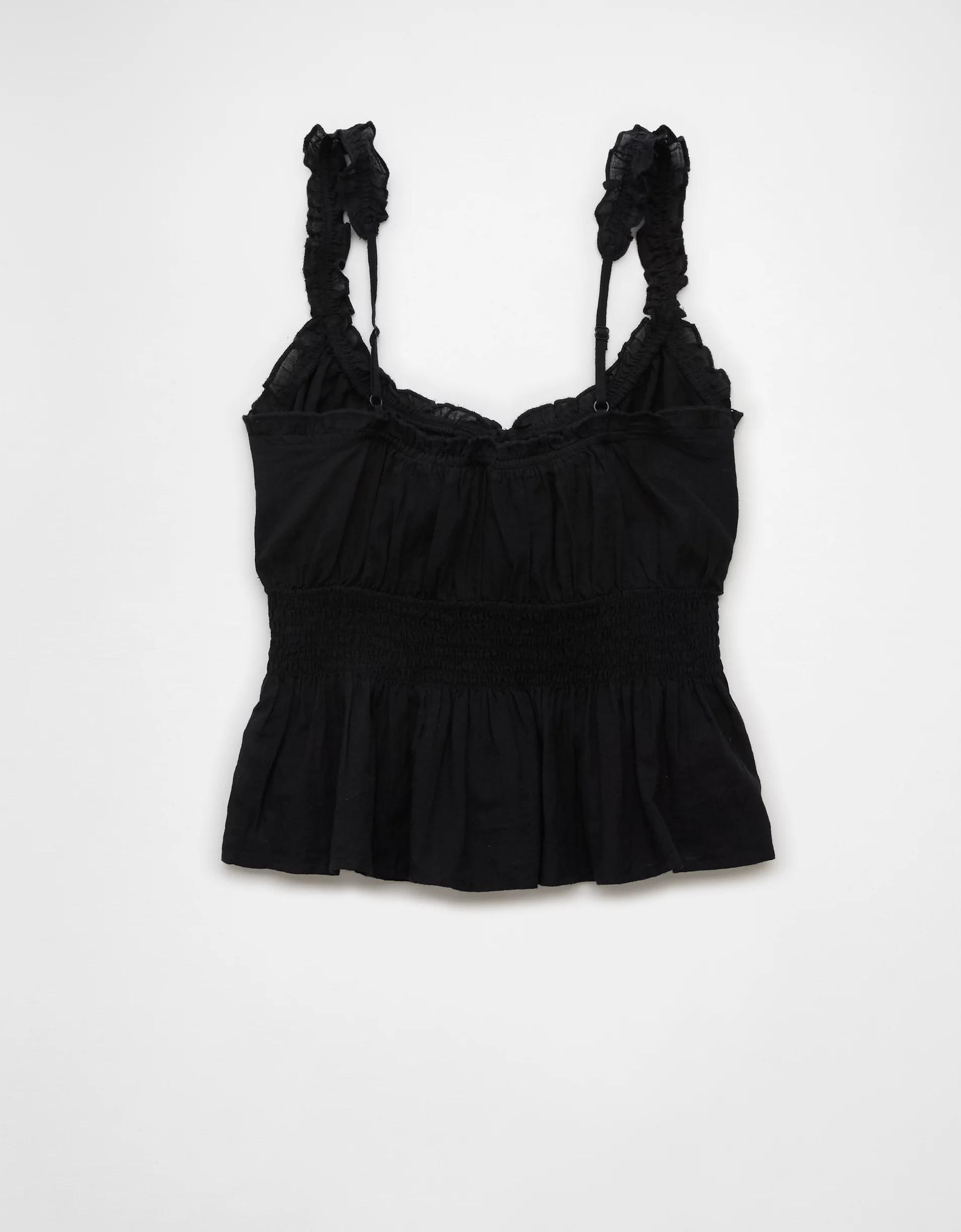 AE Ruched Lace Tank Top Product Image