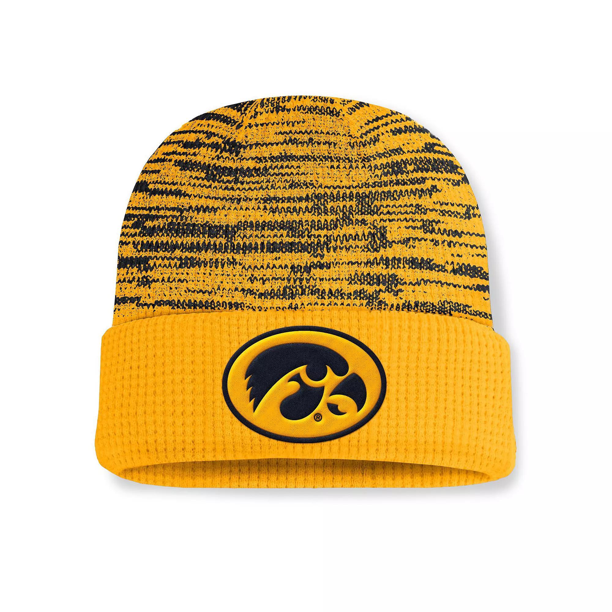 Men's Nike Gold/Black Iowa Hawkeyes Primetime Terra Cuffed Knit Hat Product Image