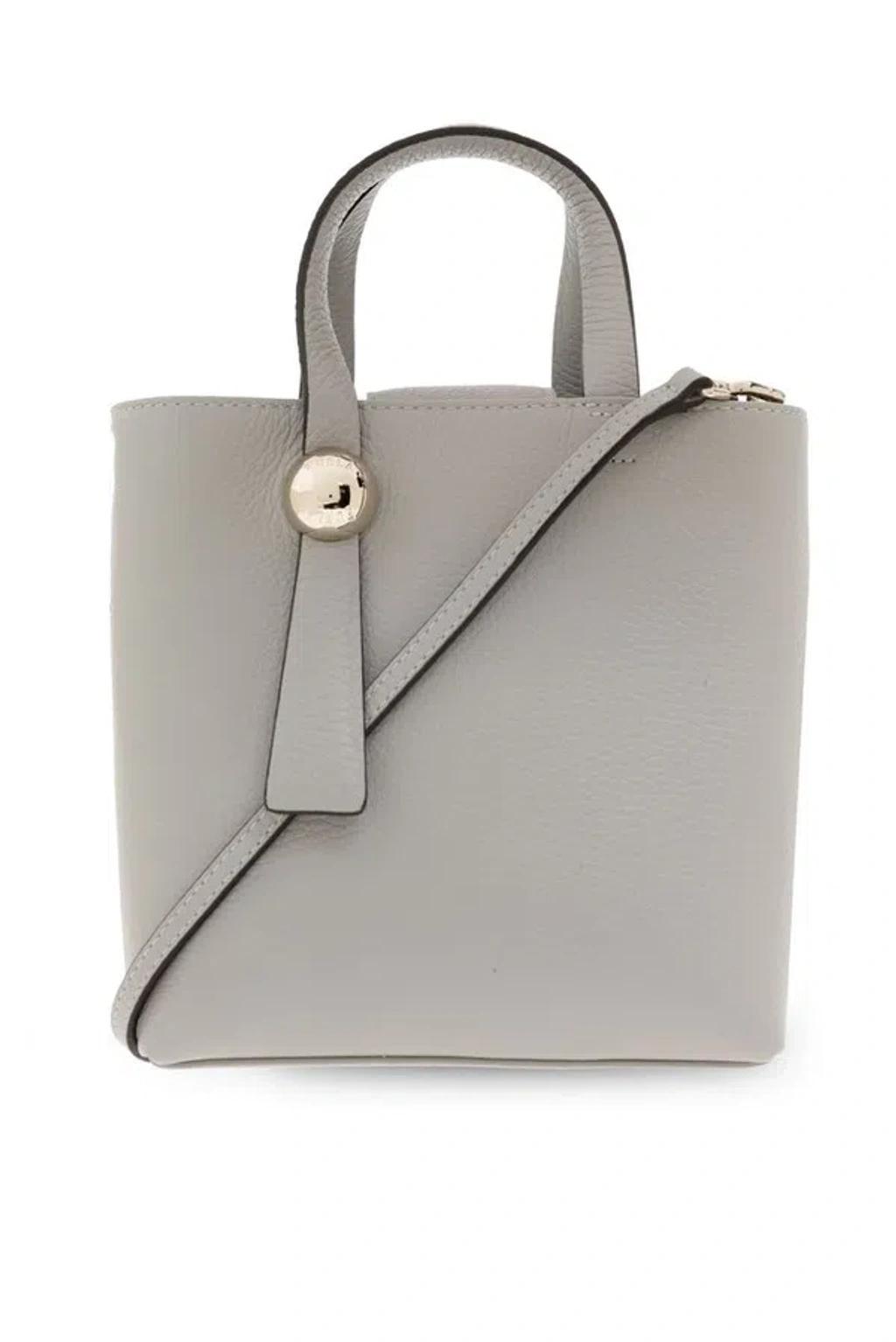 FURLA Sfera Logo Engraved Shoulder Bag In Gray Product Image