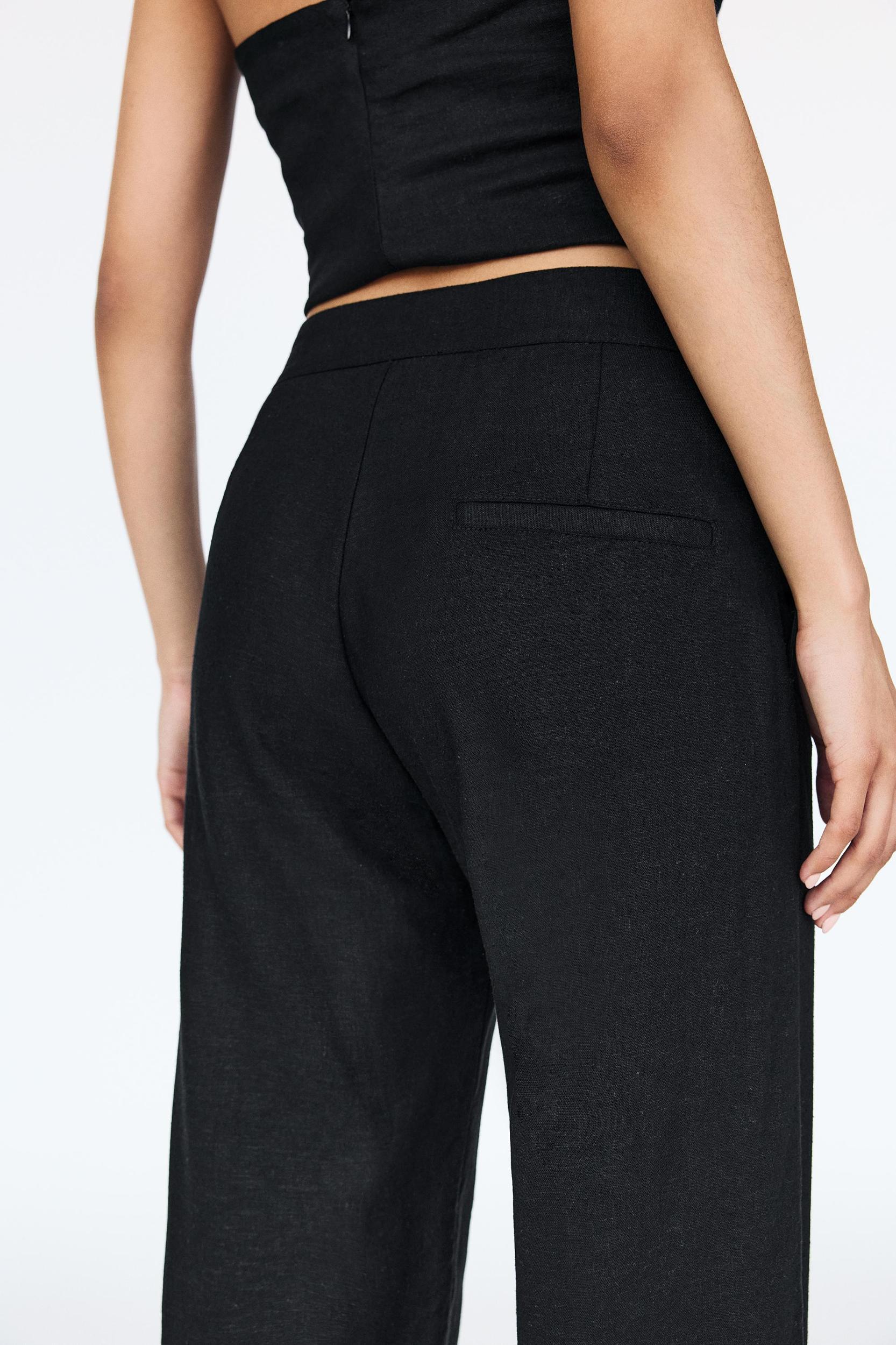 Straight linen-blend pants Product Image