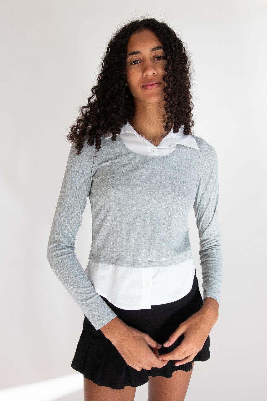 Layered Sweater Blouse Top Product Image
